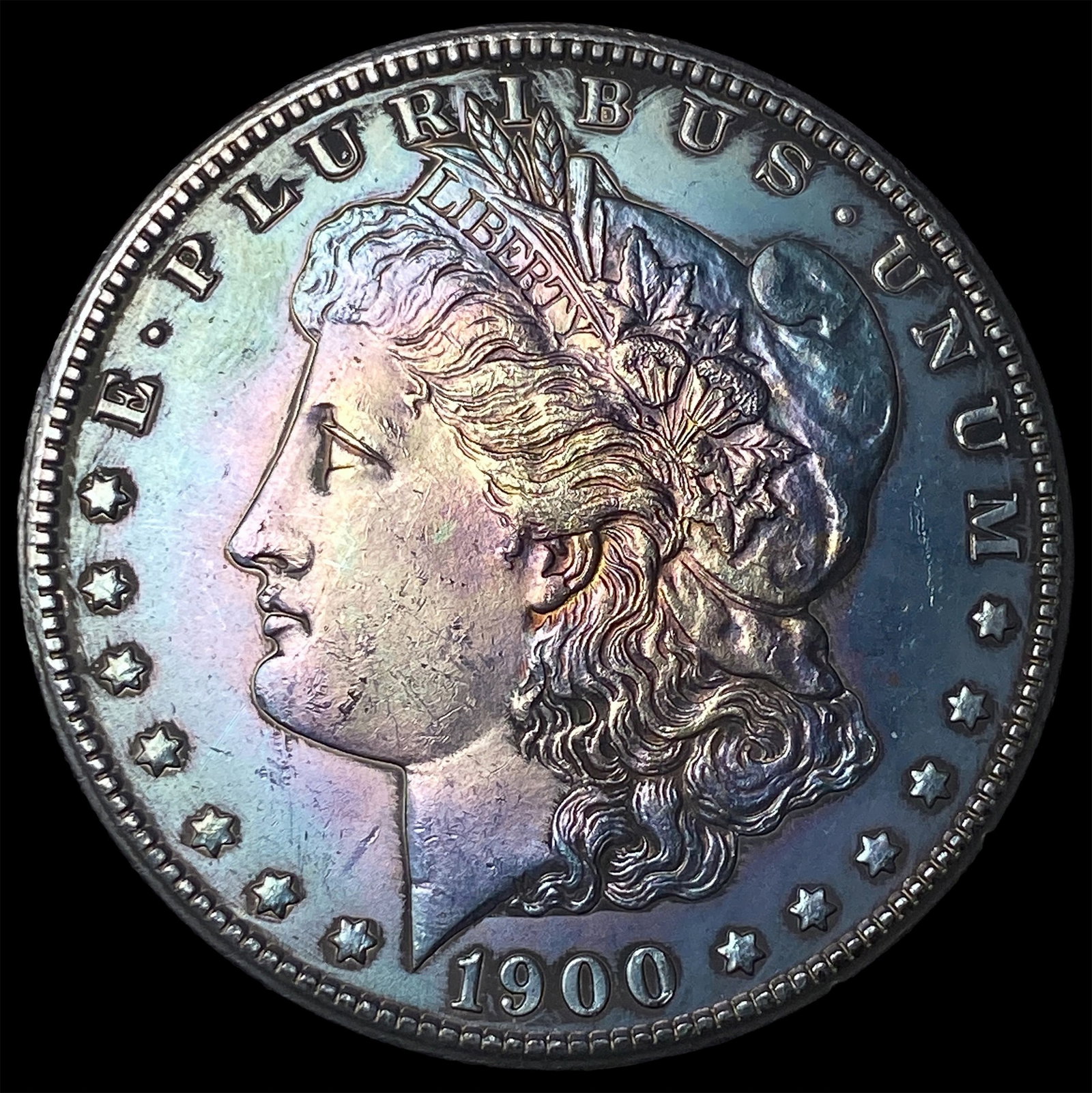 1900-O Toned Silver Morgan Dollar UNCIRCULATED: 1900-O Toned Silver Morgan Dollar UNCIRCULATED