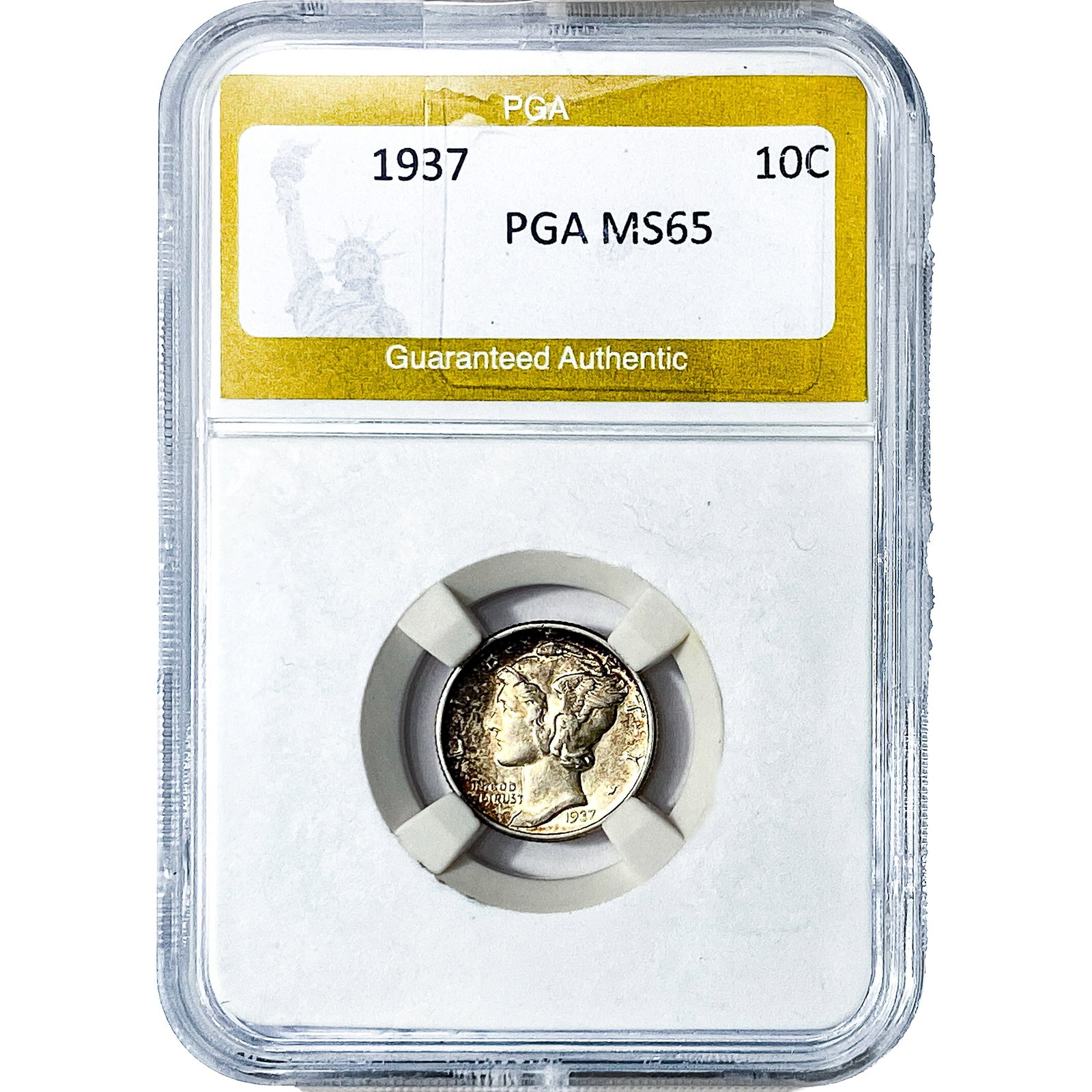 1937 Mercury Silver Dime PGA MS65: 1937 Mercury Silver Dime PGA MS65