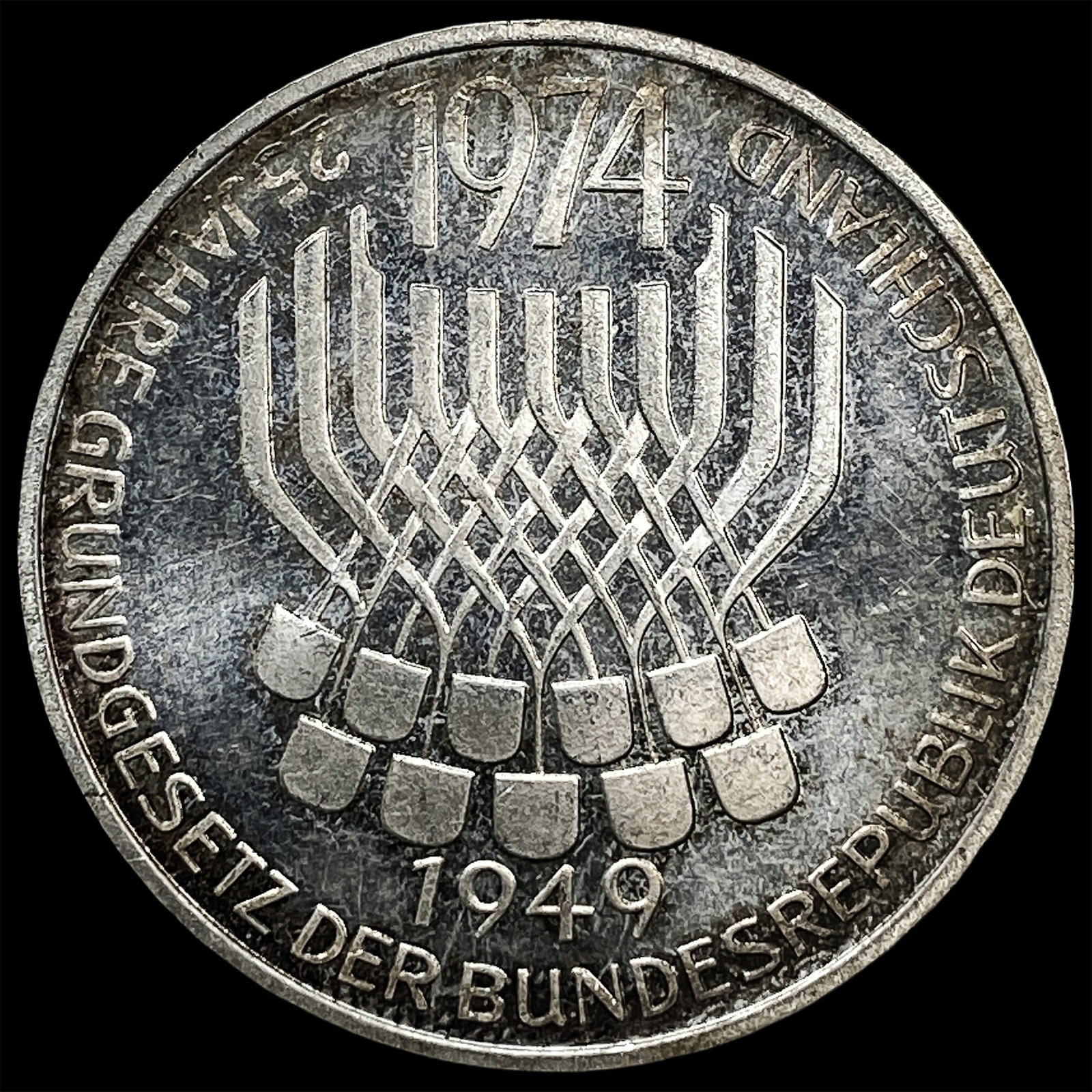 1974F Germany Silver 5 Mark: 1974F Germany Silver 5 Mark