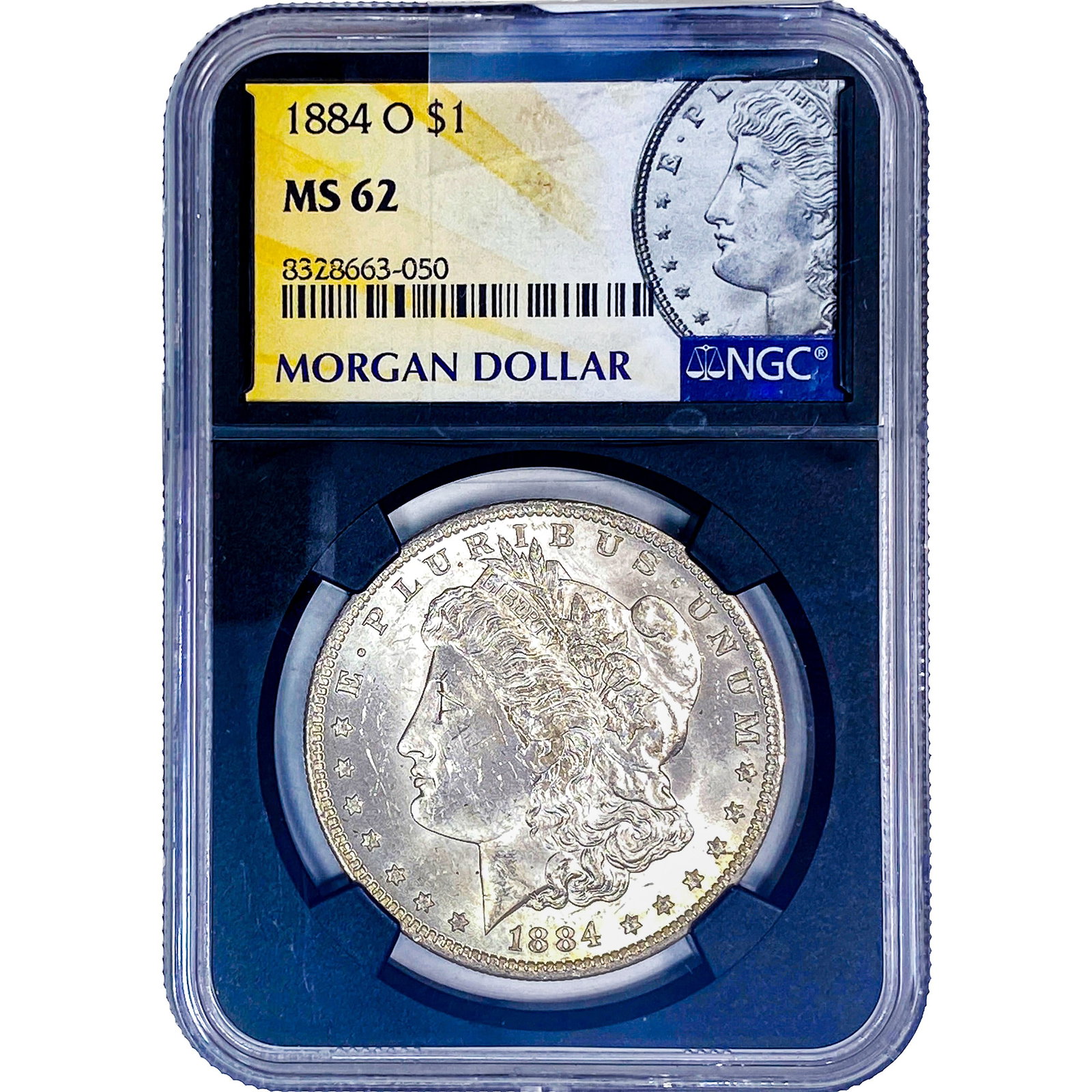 1884-O Morgan Silver Dollar NGC MS62: 1884-O Morgan Silver Dollar NGC MS62