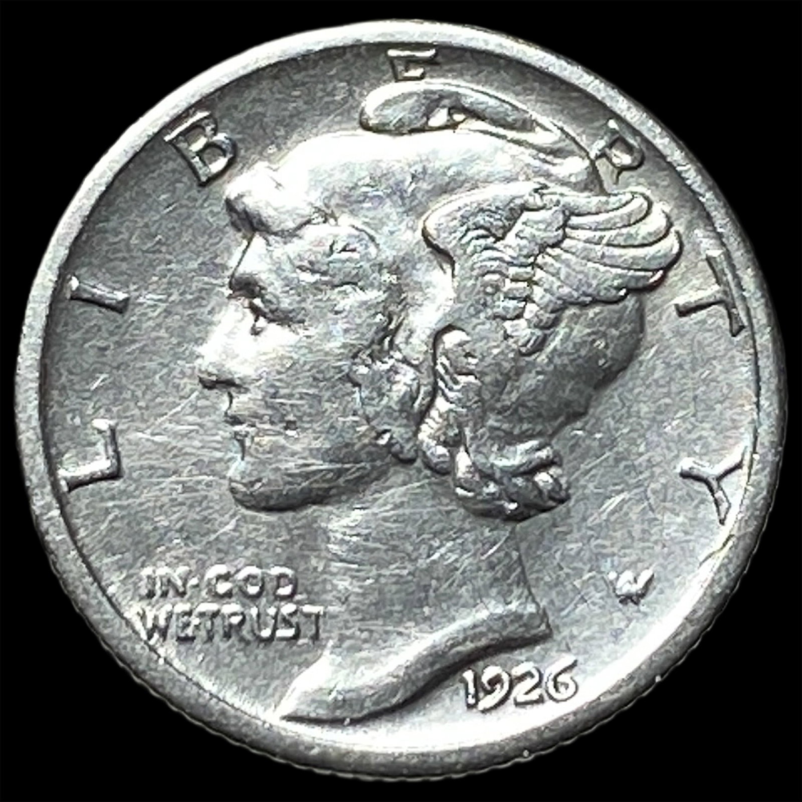 1926-S Silver Mercury Dime NEARLY UNCIRCULATED: 1926-S Silver Mercury Dime NEARLY UNCIRCULATED