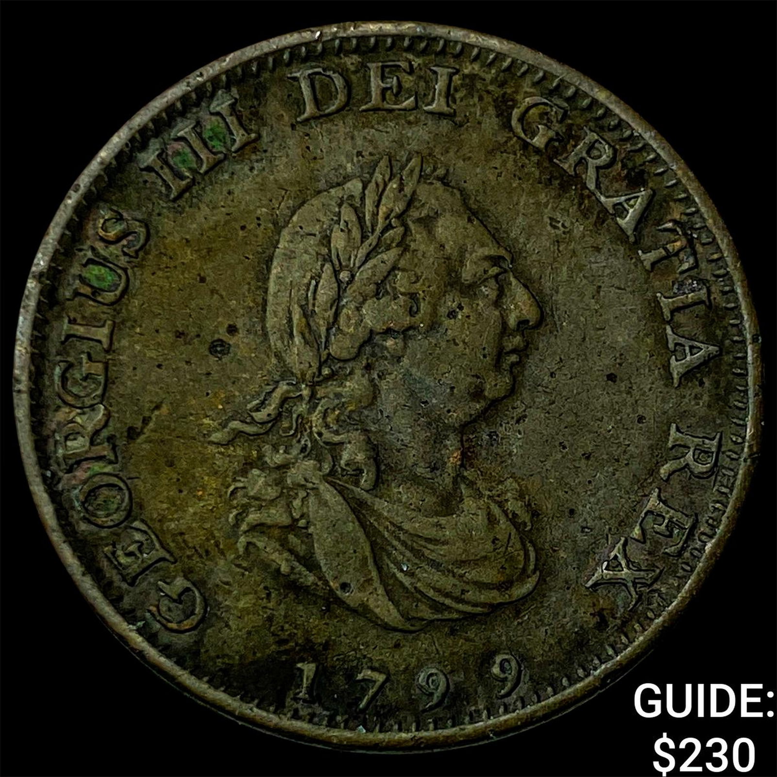 1799 Great Britain George III Bronze Farthing (1 of 2)