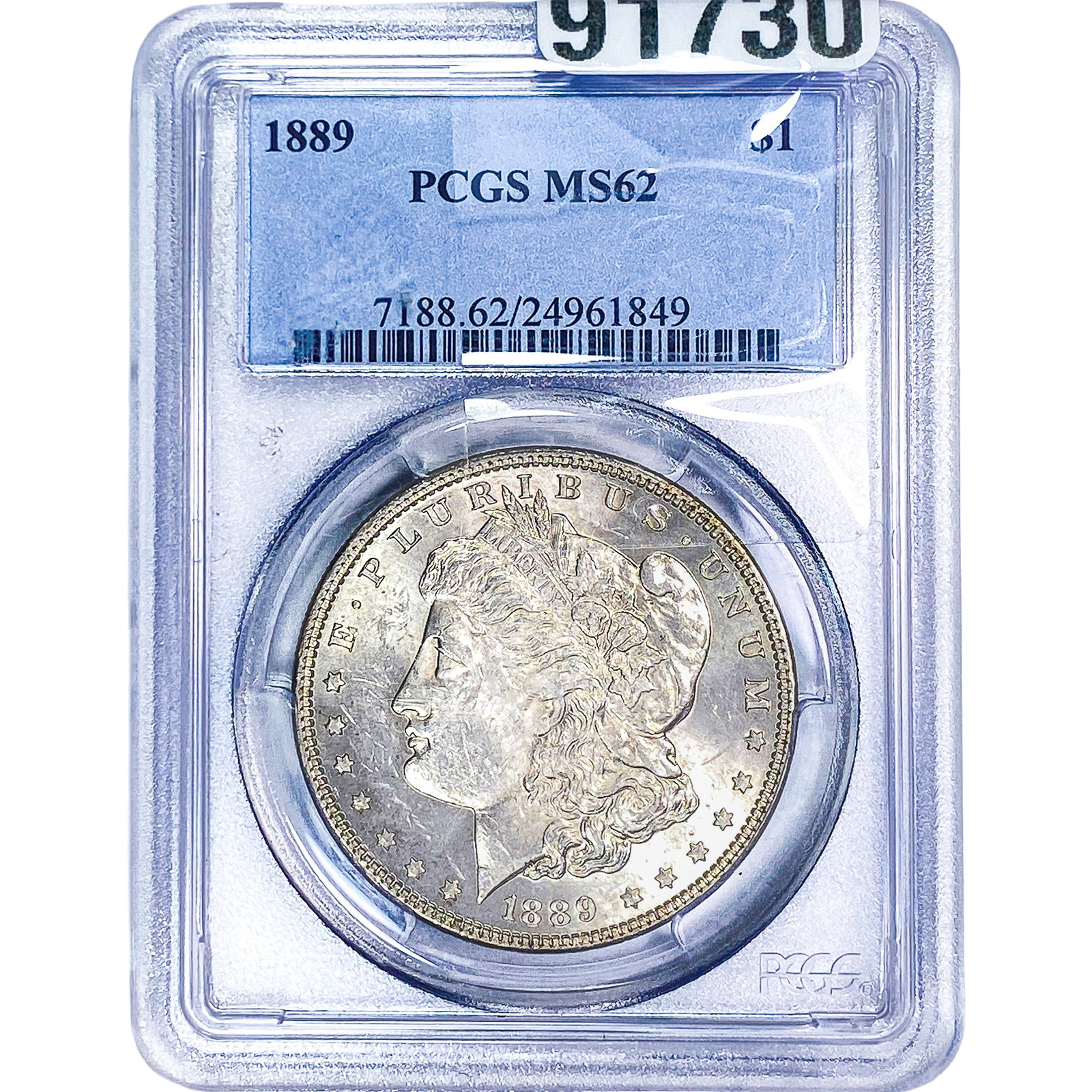 1889 Morgan Silver Dollar PCGS MS62: 1889 Morgan Silver Dollar PCGS MS62