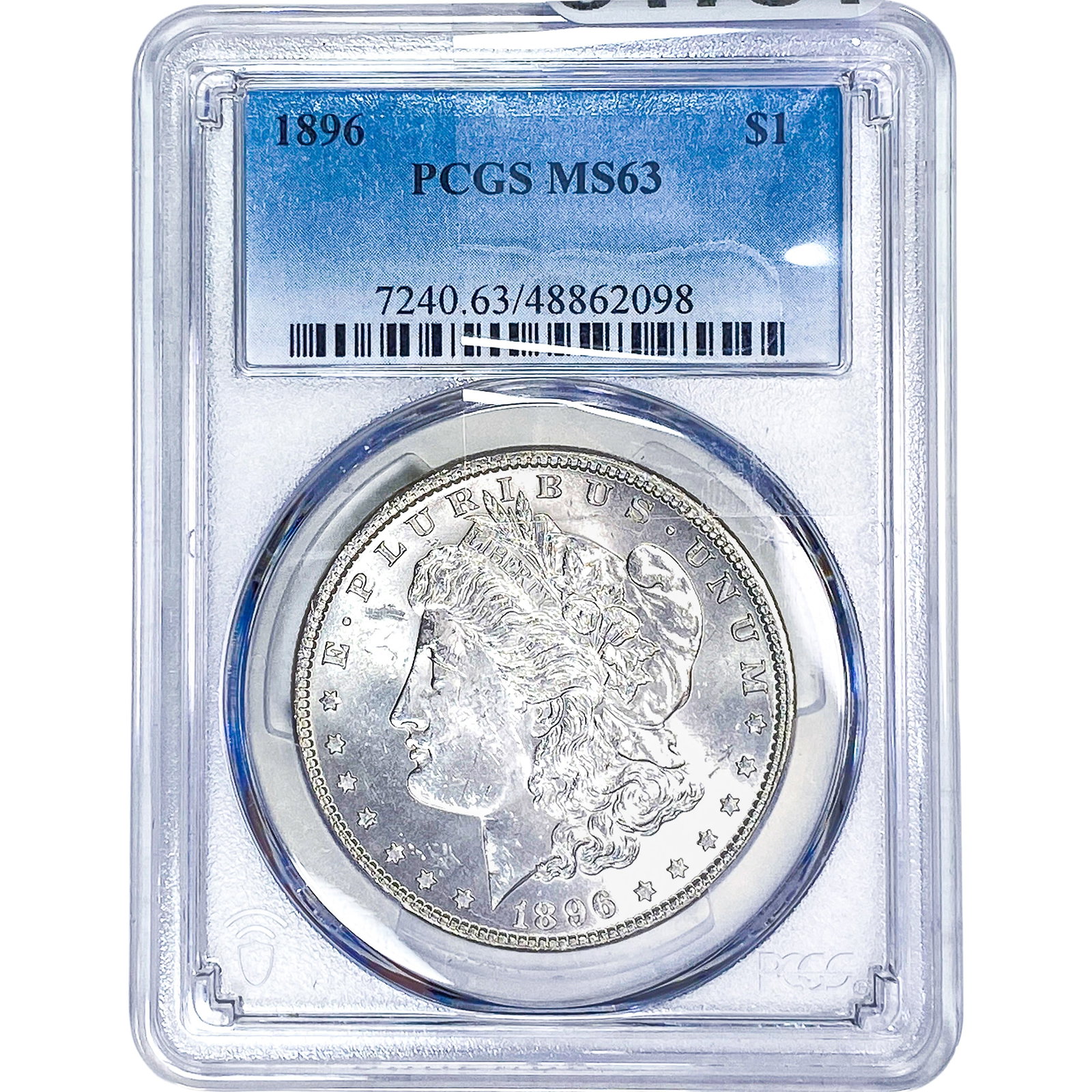 1896 Morgan Silver Dollar PCGS MS63: 1896 Morgan Silver Dollar PCGS MS63
