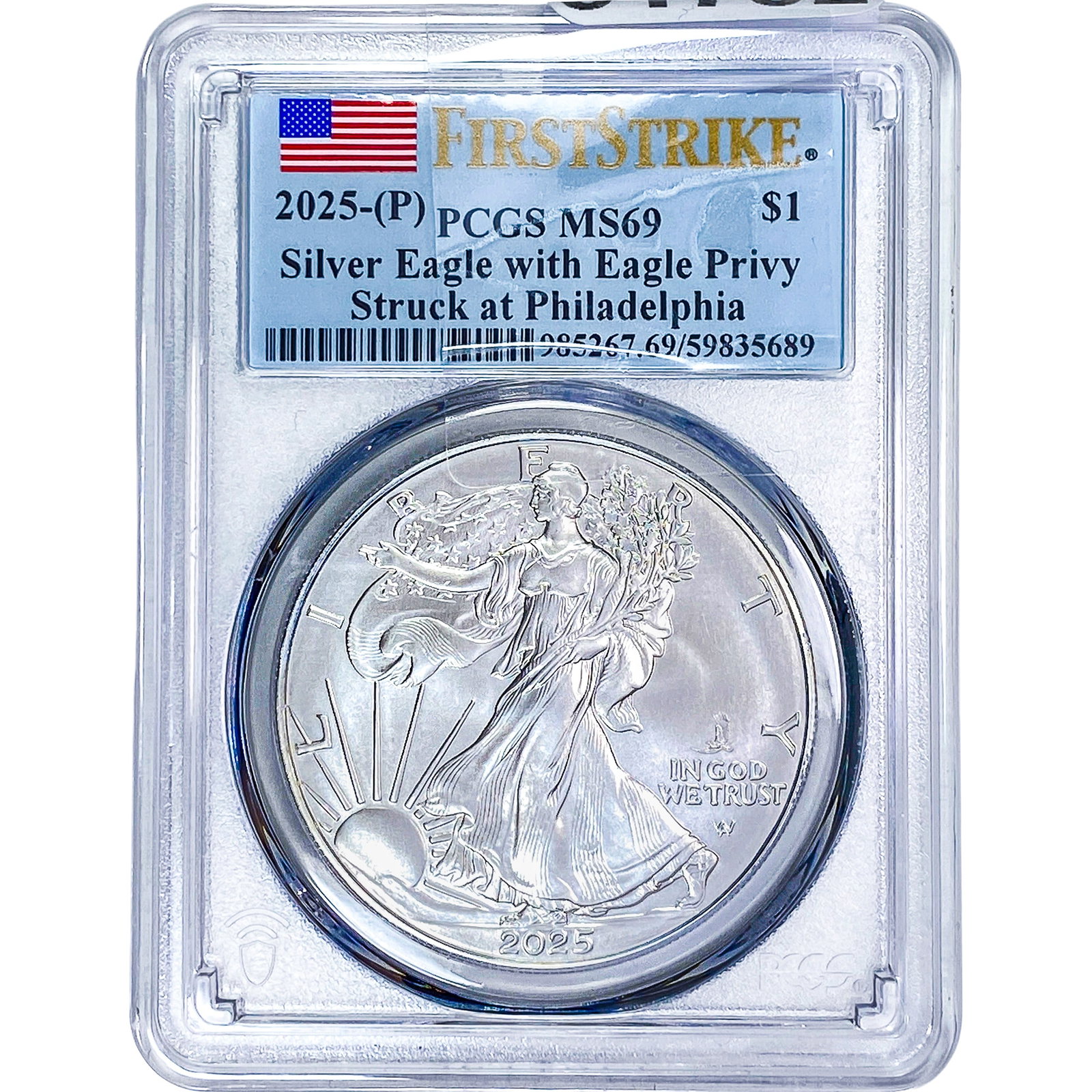 2025 Silver Eagle PCGS MS69: 2025 Silver Eagle PCGS MS69