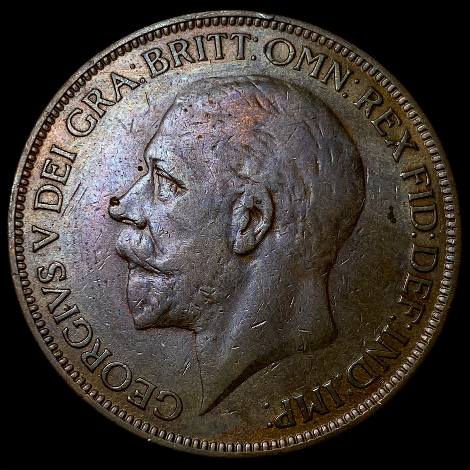 1927 Great Britain Bronze 1 Penny: 1927 Great Britain Bronze 1 Penny