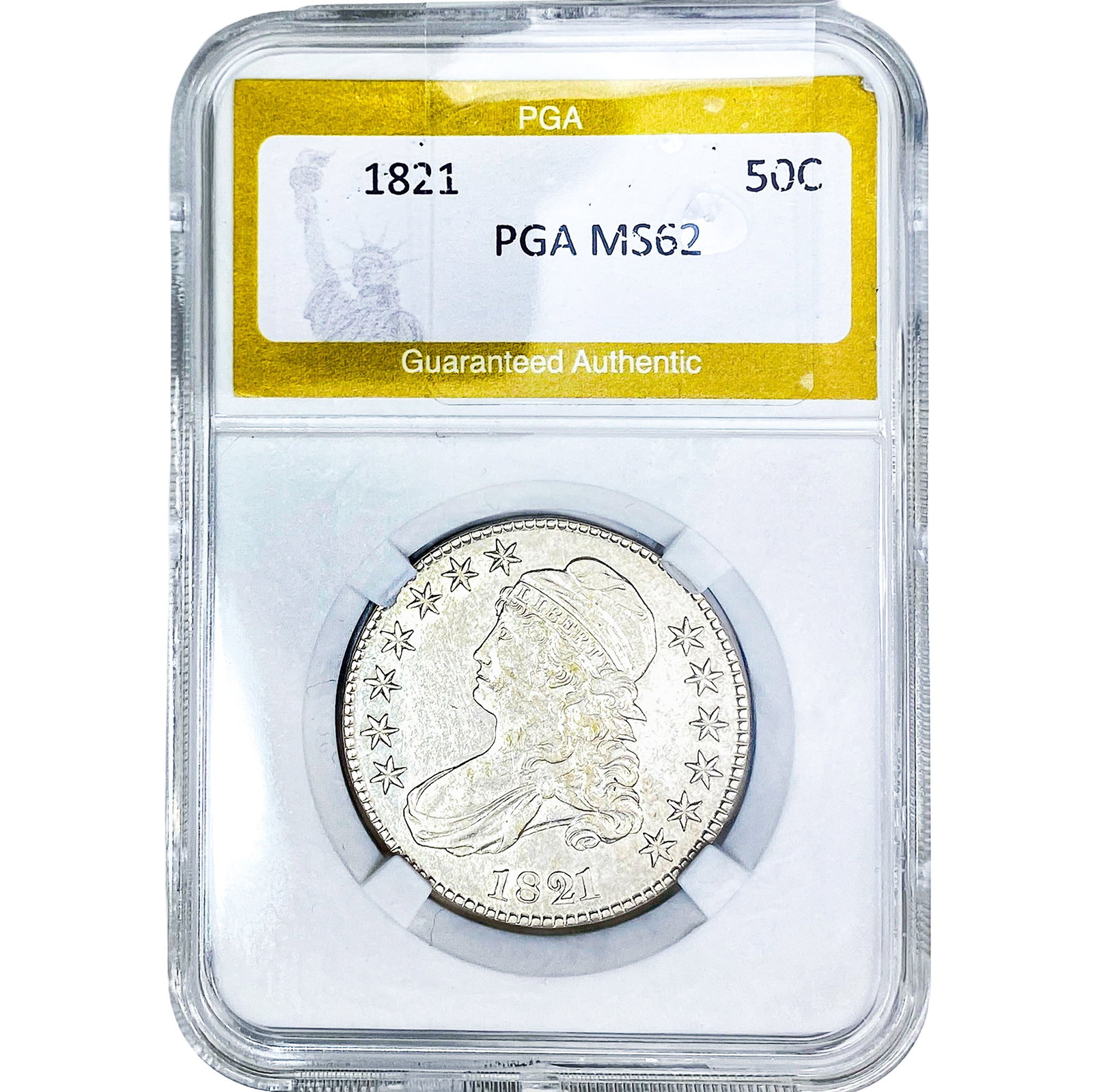 1821 Capped Bust Half Dollar PGA MS62 (1 of 2)
