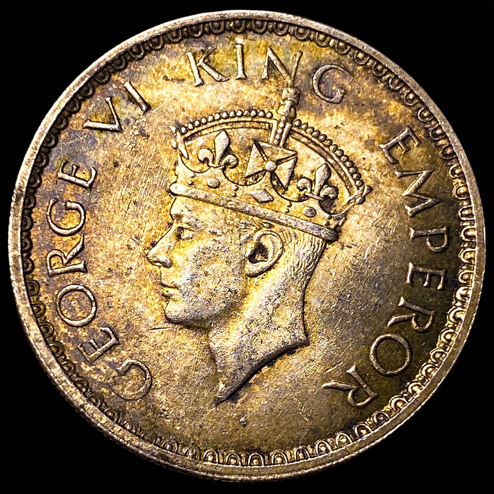 1941 British-India Silver Half Rupee: 1941 British-India Silver Half Rupee