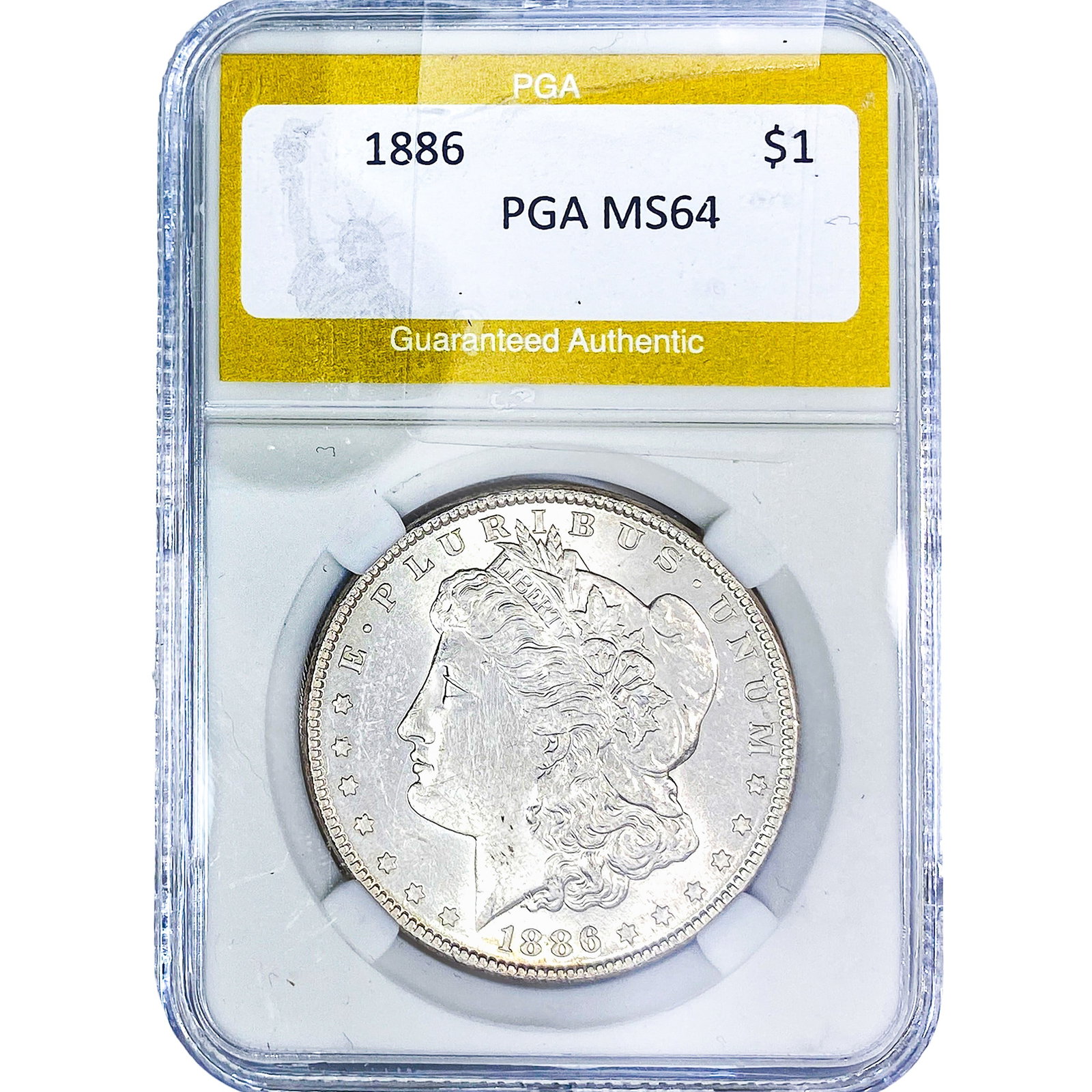 1886 Morgan Silver Dollar PGA MS64: 1886 Morgan Silver Dollar PGA MS64