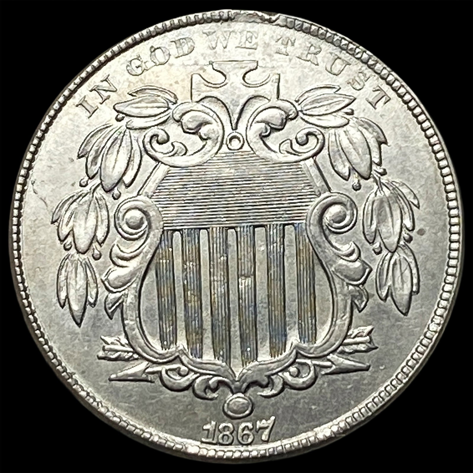 1867 Shield Nickel UNCIRCULATED (1 of 2)