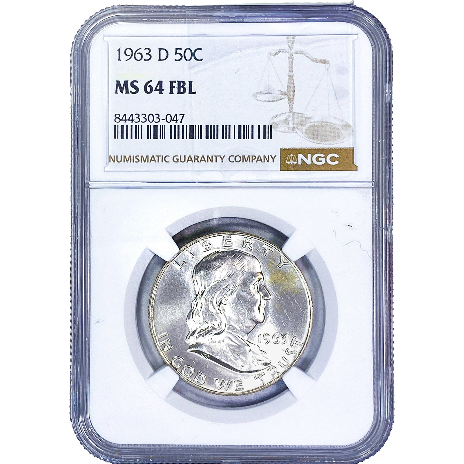 1963-D Franklin Half Dollar NGC MS64 FBL (1 of 2)