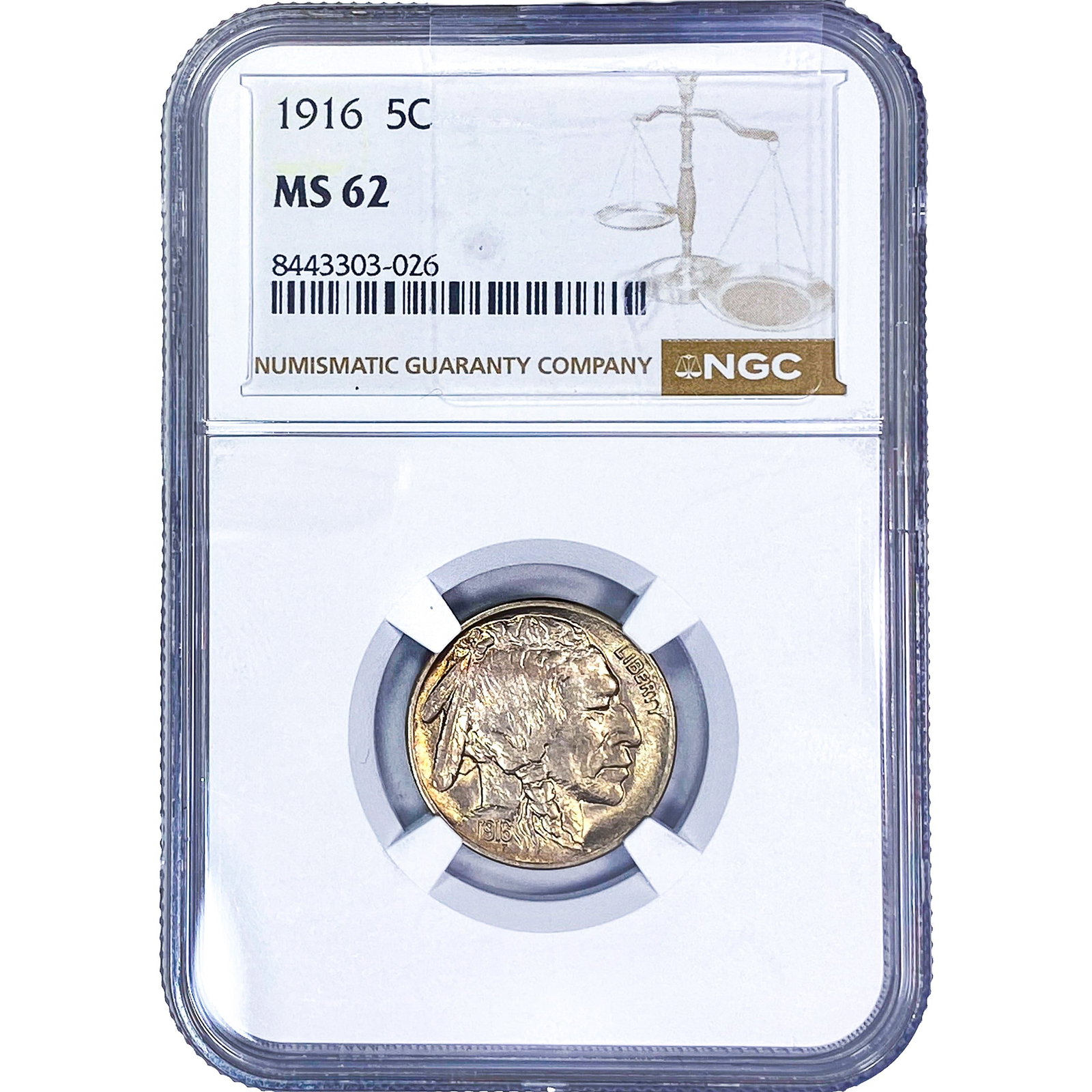 1916 Buffalo Nickel NGC MS62 (1 of 2)