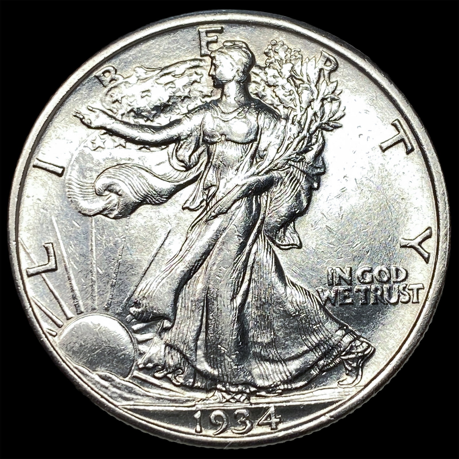1934-S Silver Walking Liberty Half Dollar UNCIRCULATED: 1934-S Silver Walking Liberty Half Dollar UNCIRCULATED