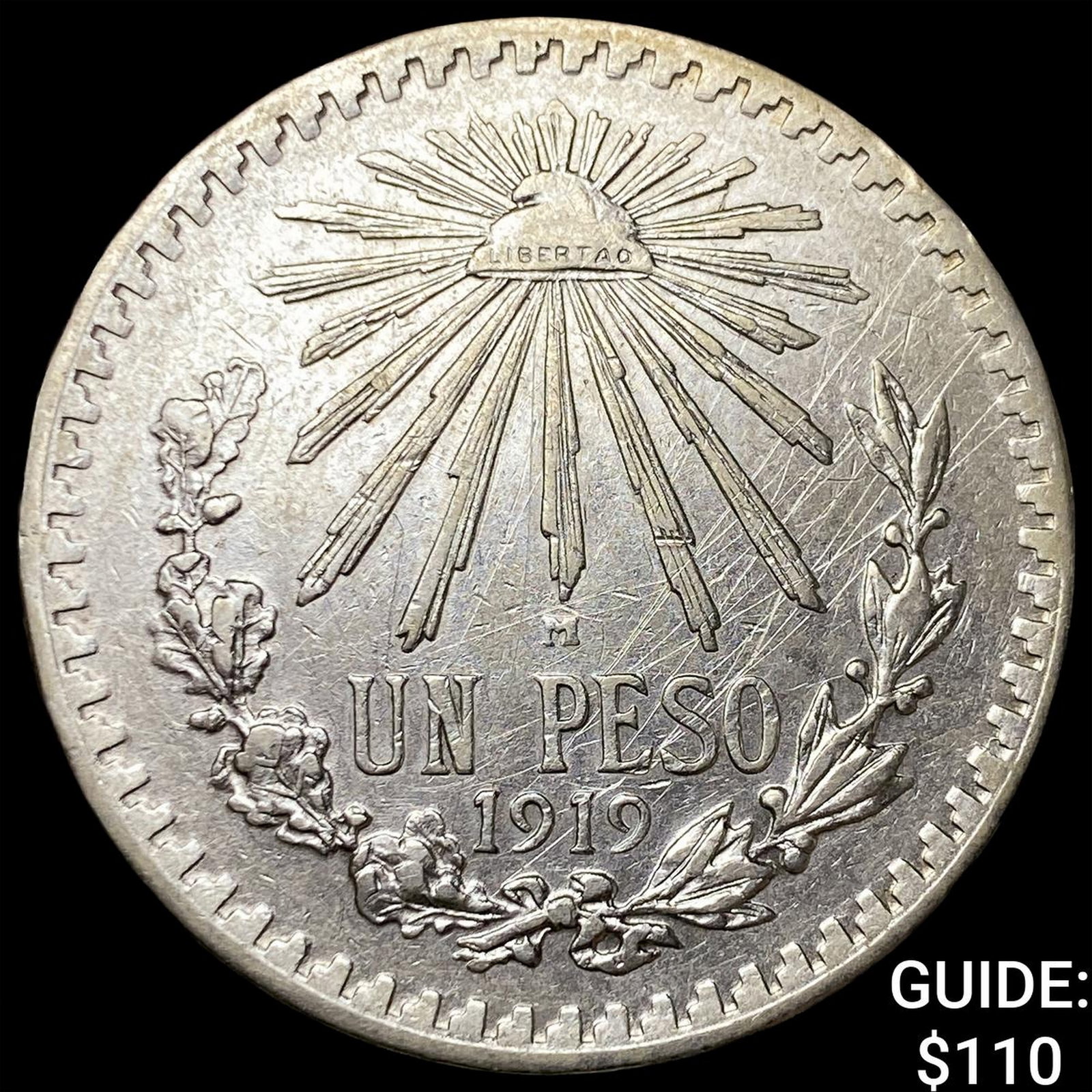 1919 Mexico Silver 1 Peso: 1919 Mexico Silver 1 Peso