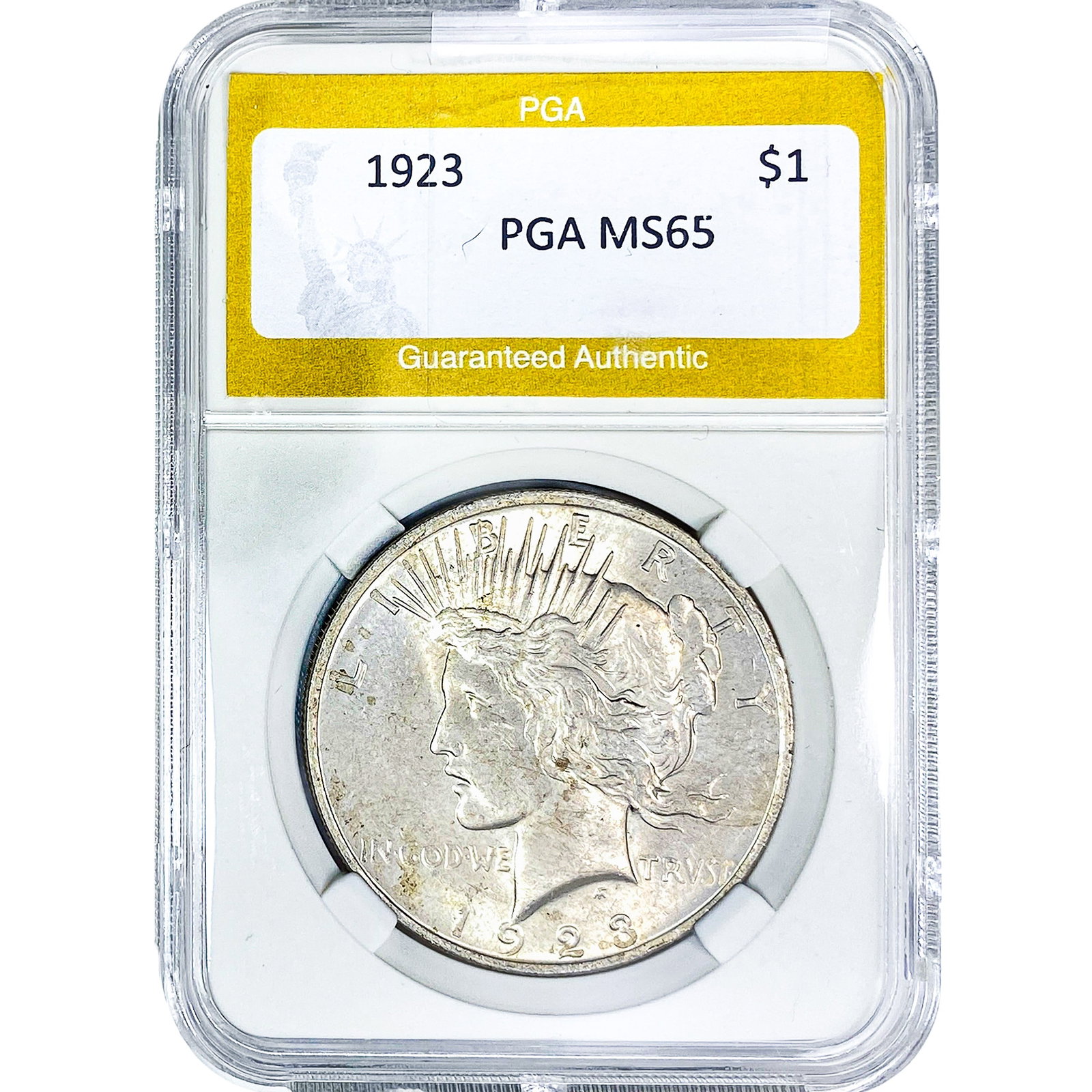 1923 Silver Peace Dollar PGA MS65: 1923 Silver Peace Dollar PGA MS65