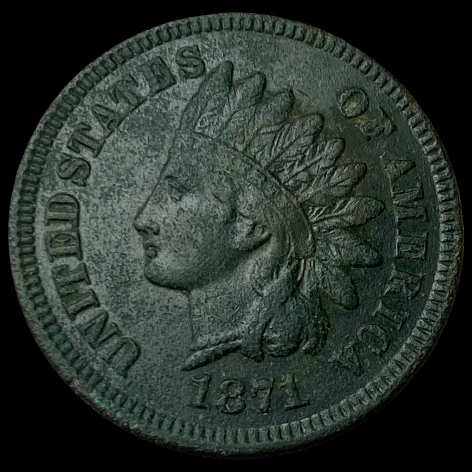 1871 Indian Head Cent NEARLY UNCIRCULATED: 1871 Indian Head Cent NEARLY UNCIRCULATED