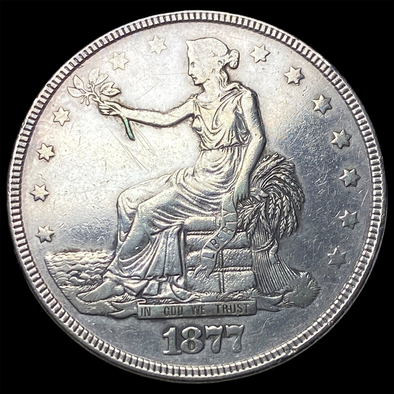 1877 Silver Trade Dollar CLOSELY UNCIRCULATED (1 of 2)