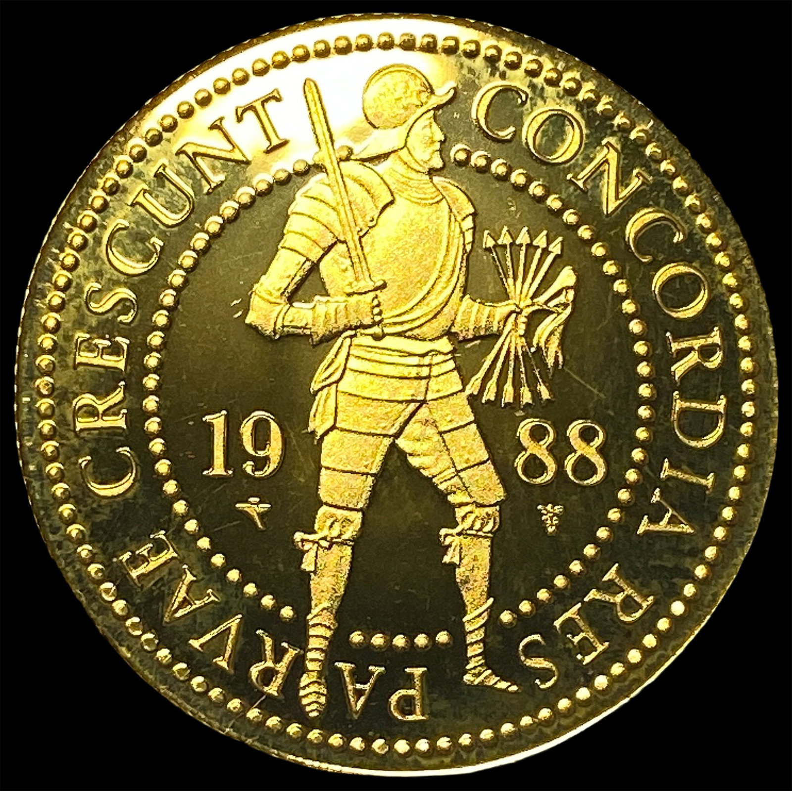 1988 .1106oz Gold 1 Ducat Netherlands SUPERB GEM BU: 1988 .1106oz Gold 1 Ducat Netherlands SUPERB GEM BU