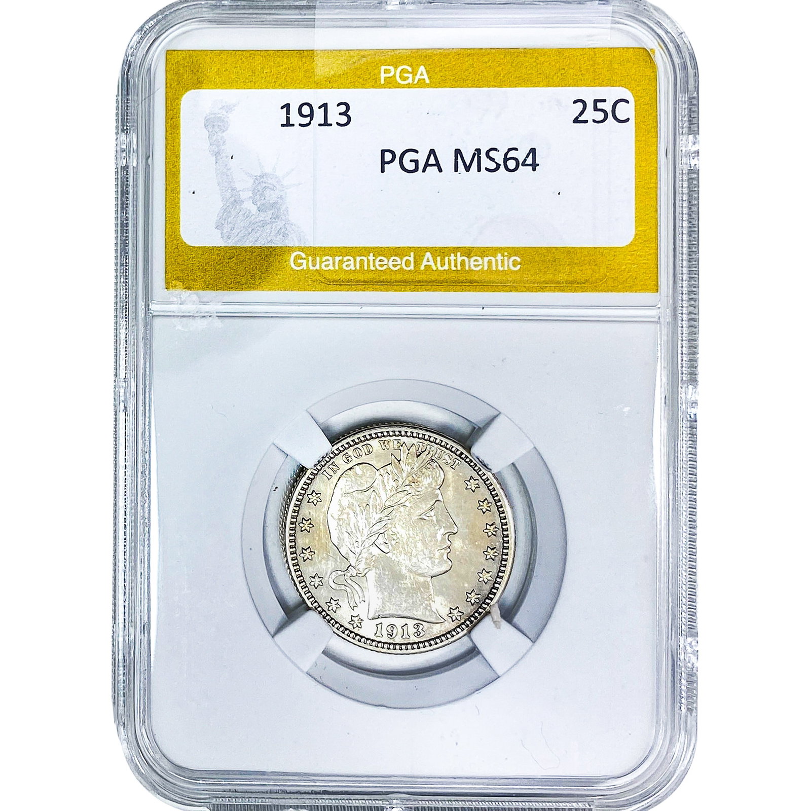 1913 Barber Quarter PGA MS64: 1913 Barber Quarter PGA MS64