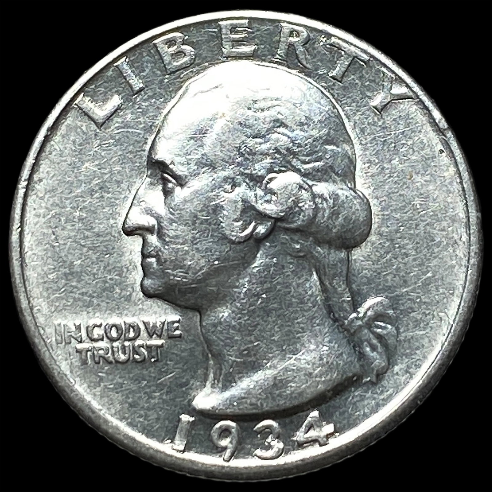 1934-D Silver Washington Quarter CLOSELY UNCIRCULATED: 1934-D Silver Washington Quarter CLOSELY UNCIRCULATED