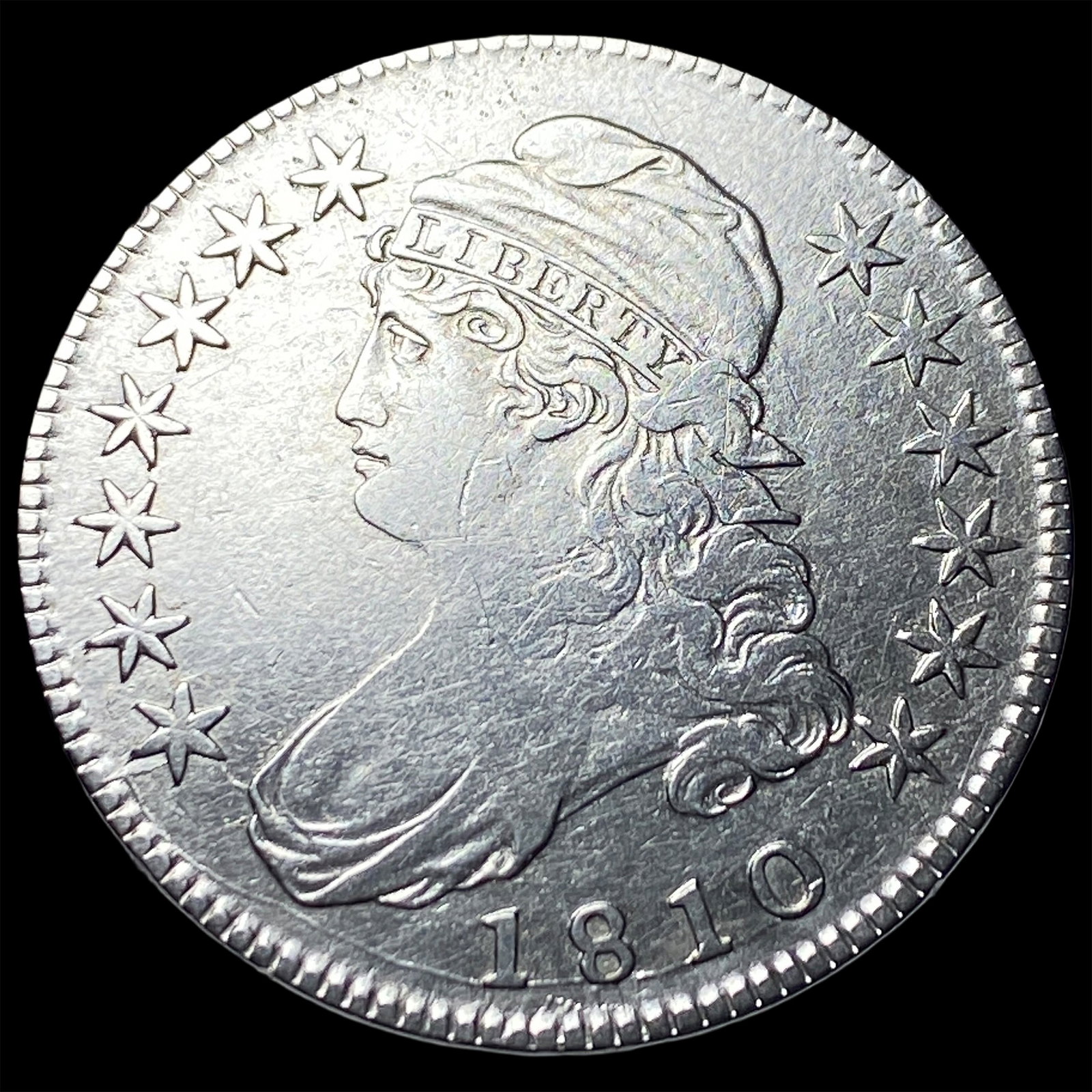 1810 Capped Bust Half Dollar CLOSELY UNCIRCULATED: 1810 Capped Bust Half Dollar CLOSELY UNCIRCULATED