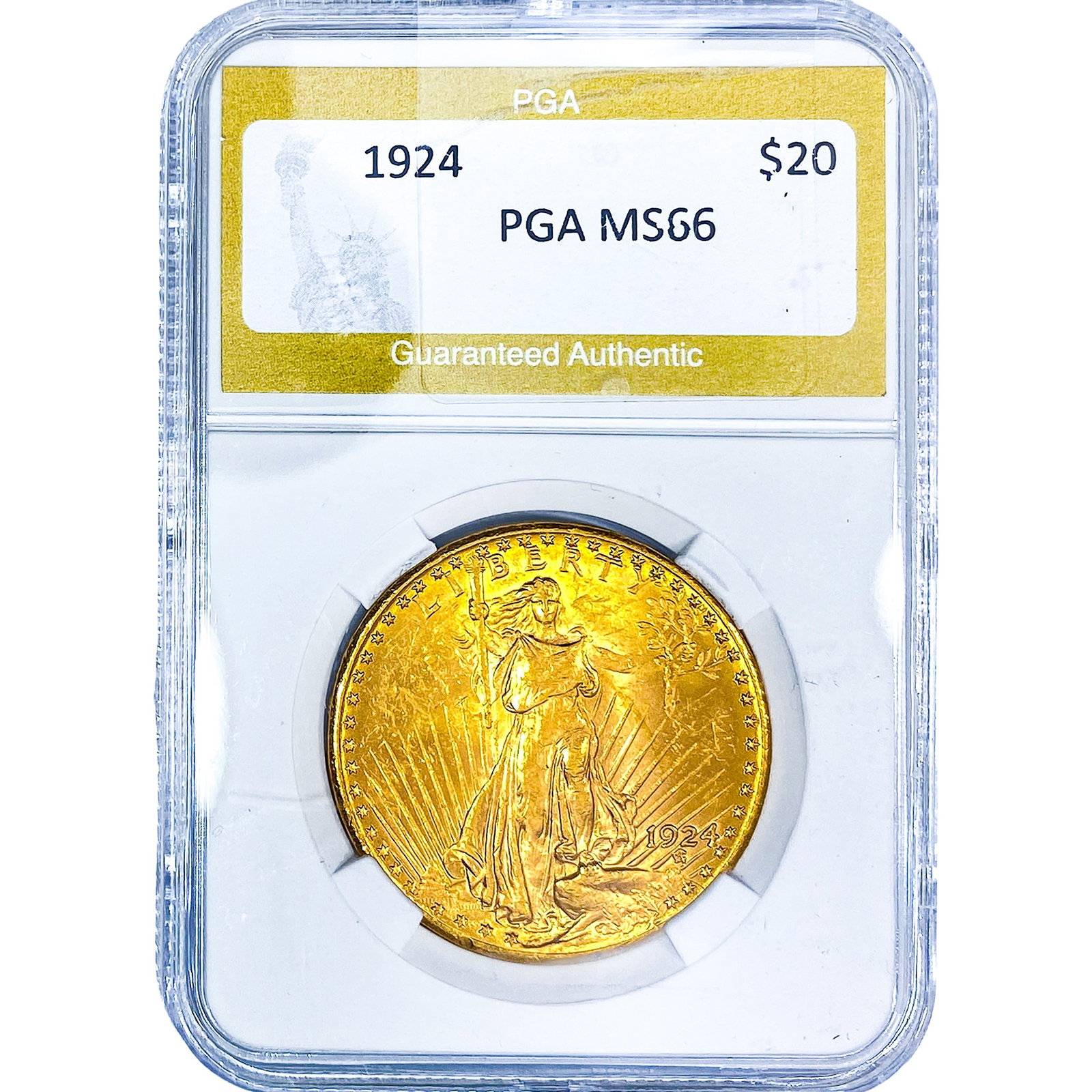 1924 $20 Gold Double Eagle PGA MS66: 1924 $20 Gold Double Eagle PGA MS66