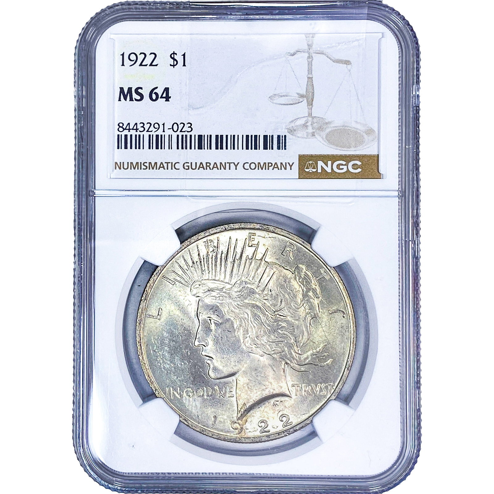 1922 Silver Peace Dollar NGC MS64 (1 of 2)