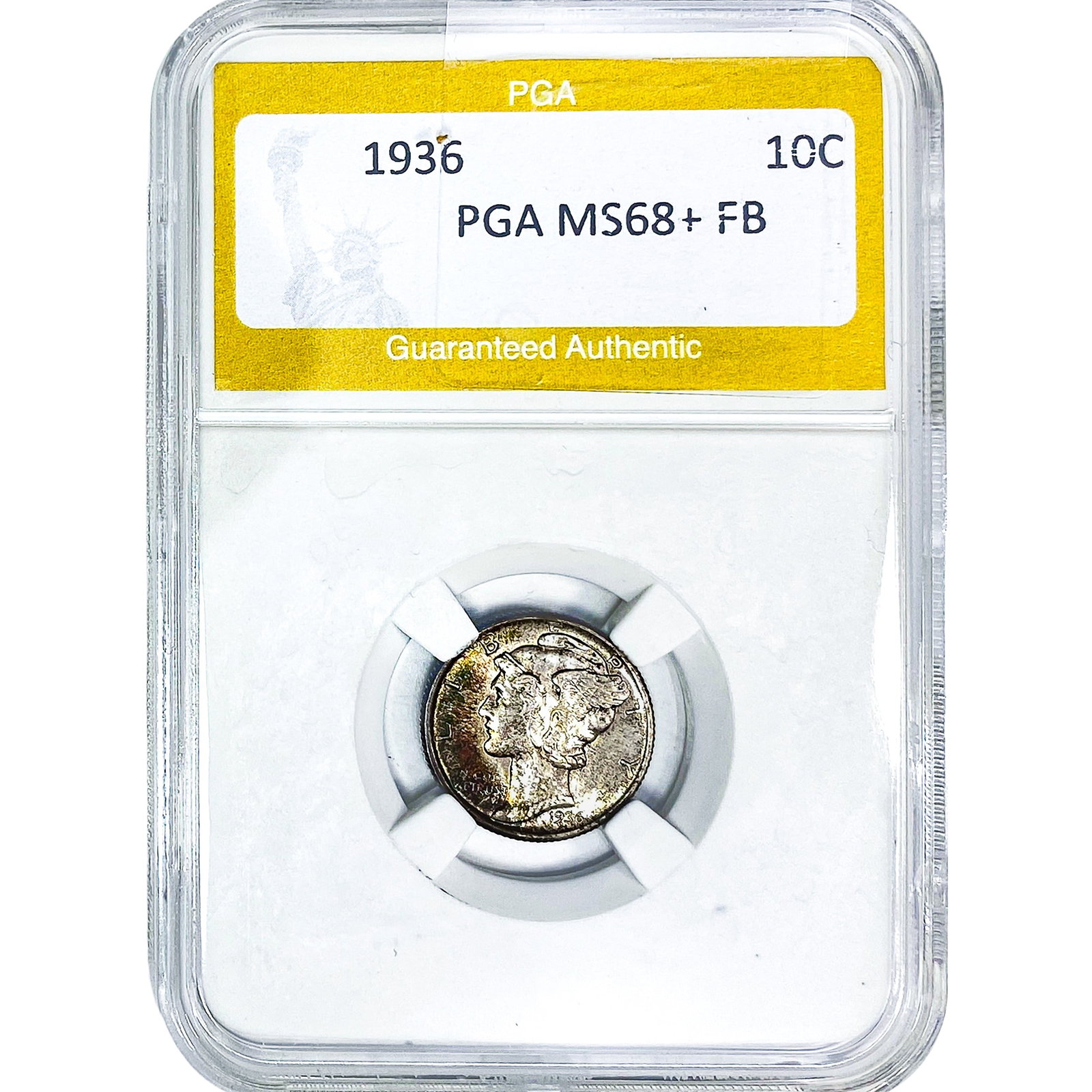 1936 Mercury Silver Dime PGA MS68+ FB: 1936 Mercury Silver Dime PGA MS68+ FB
