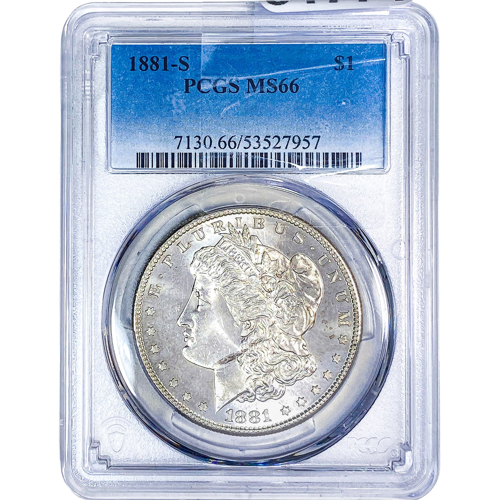 1881-S Morgan Silver Dollar PCGS MS66: 1881-S Morgan Silver Dollar PCGS MS66
