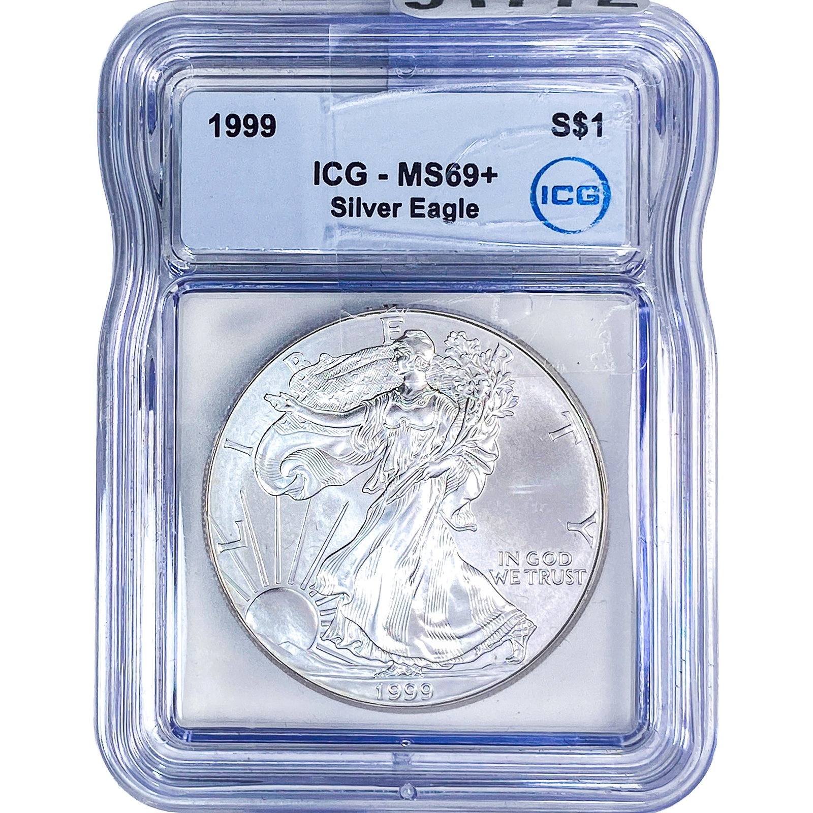 1999 Silver Eagle ICG MS69+: 1999 Silver Eagle ICG MS69+
