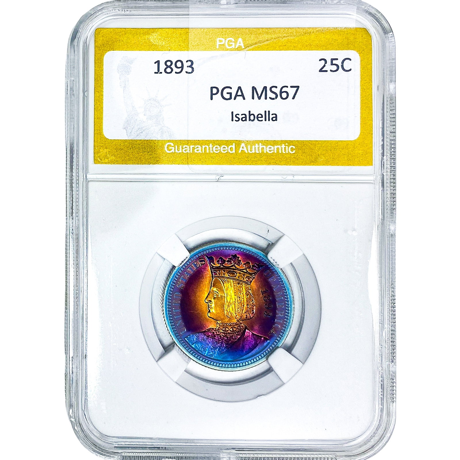 1893 Isabella Silver Quarter PGA MS67 (1 of 2)