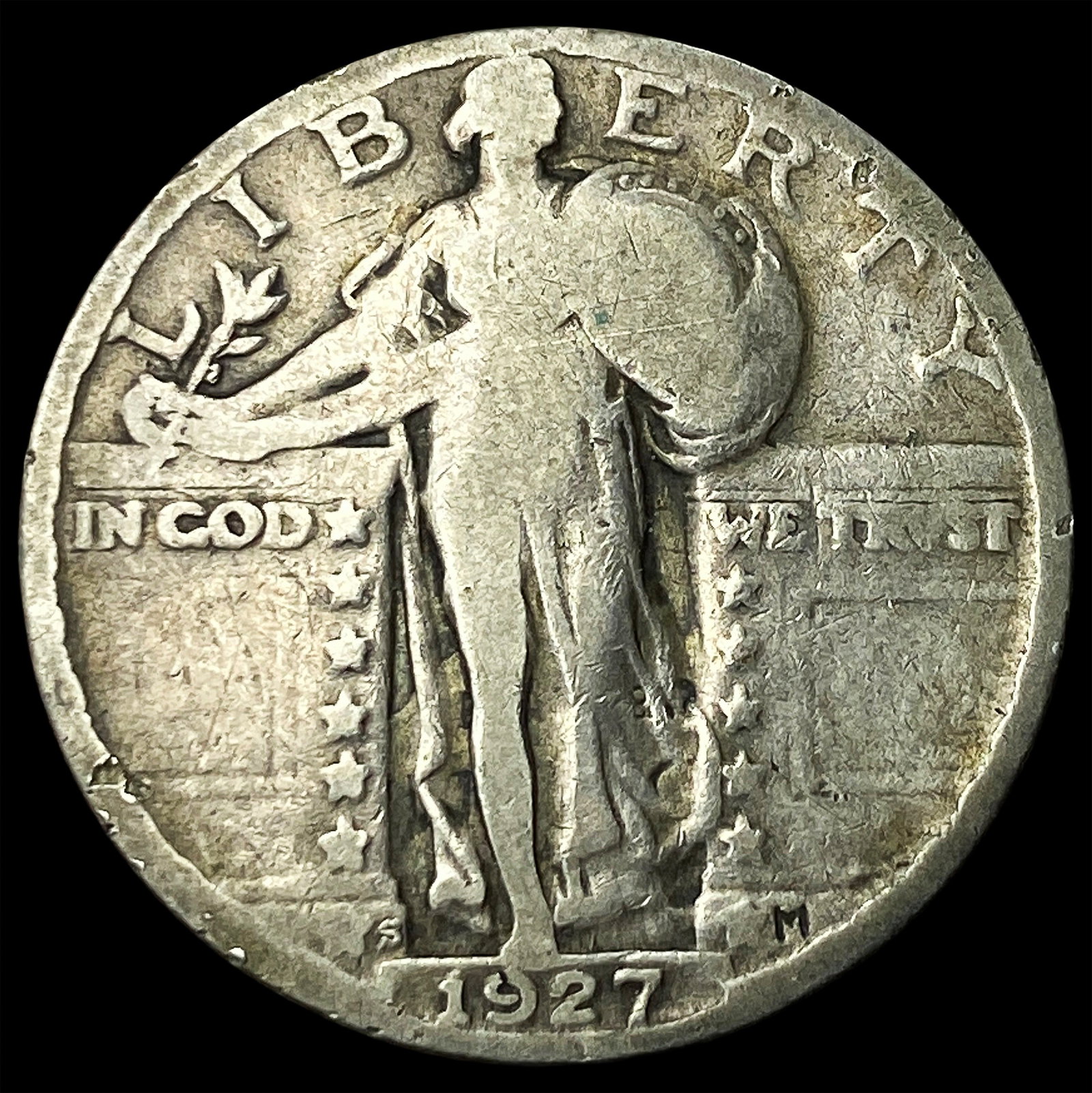 1927-S Silver Standing Liberty Quarter LIGHTLY CIRCULATED: 1927-S Silver Standing Liberty Quarter LIGHTLY CIRCULATED