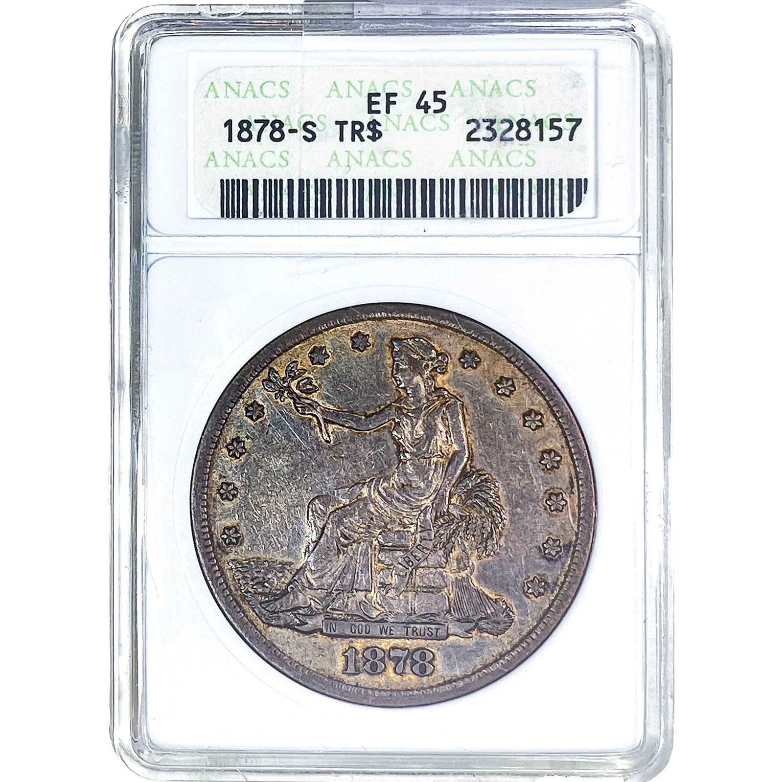 1878-S Silver Trade Dollar ANACS EF45: 1878-S Silver Trade Dollar ANACS EF45