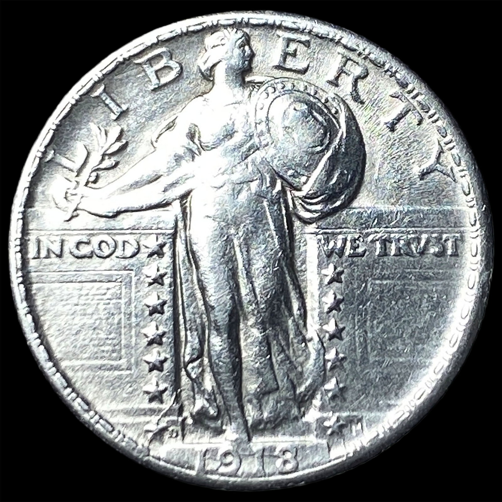 1918-D Standing Liberty Quarter CLOSELY UNCIRCULATED: 1918-D Standing Liberty Quarter CLOSELY UNCIRCULATED