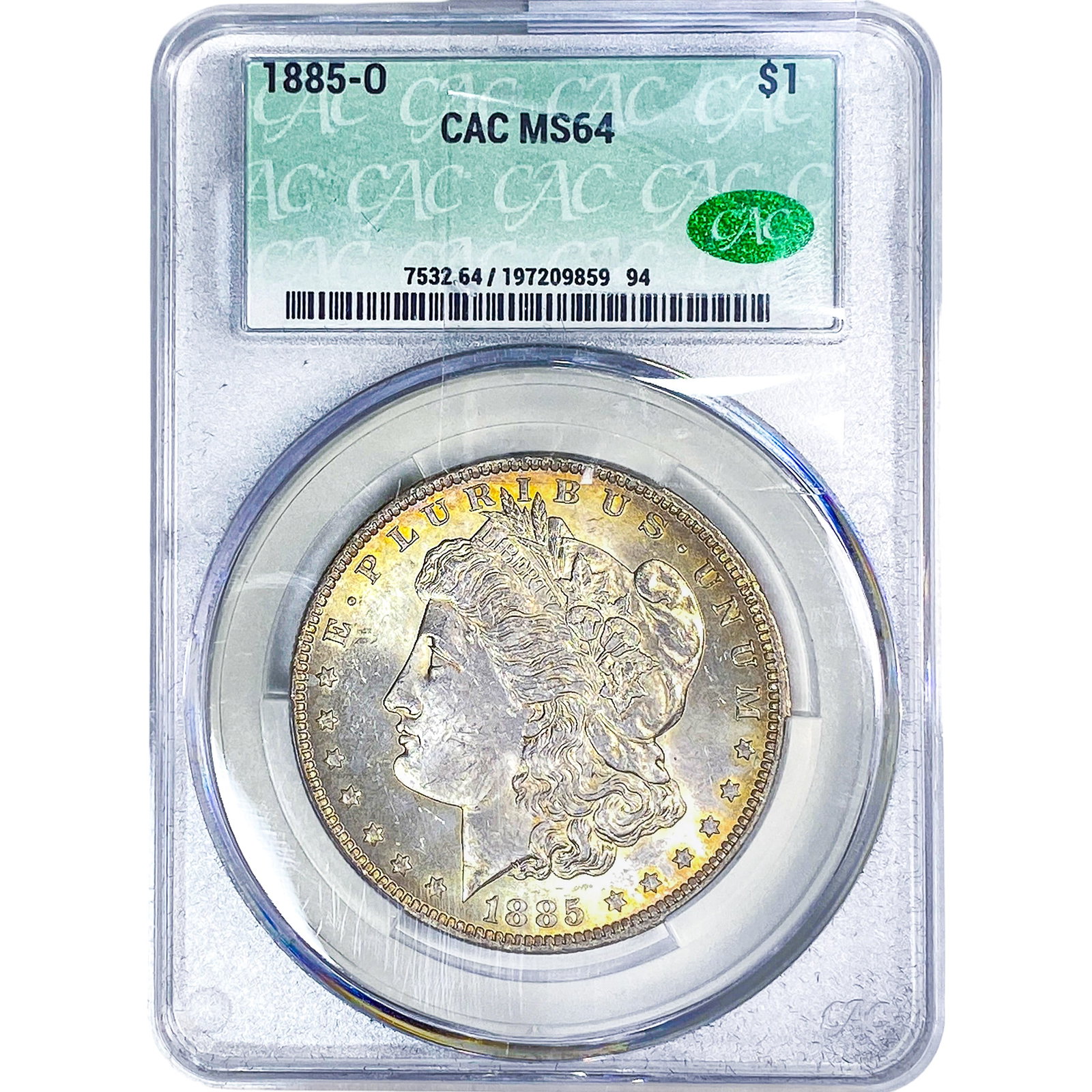 1885-O Morgan Silver Dollar CAC MS64: 1885-O Morgan Silver Dollar CAC MS64