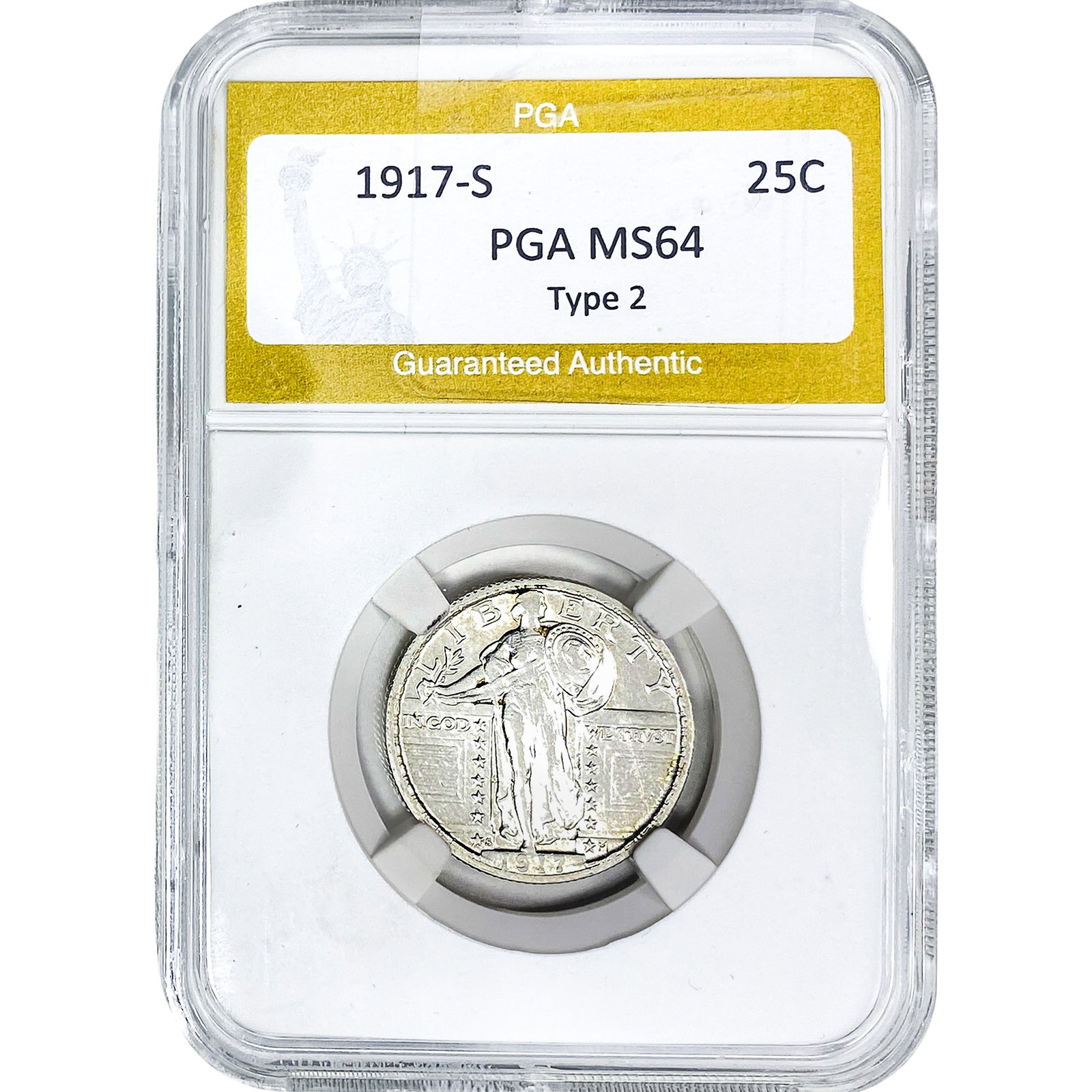 1917-S Standing Liberty Quarter PGA MS64 Type 2: 1917-S Standing Liberty Quarter PGA MS64 Type 2