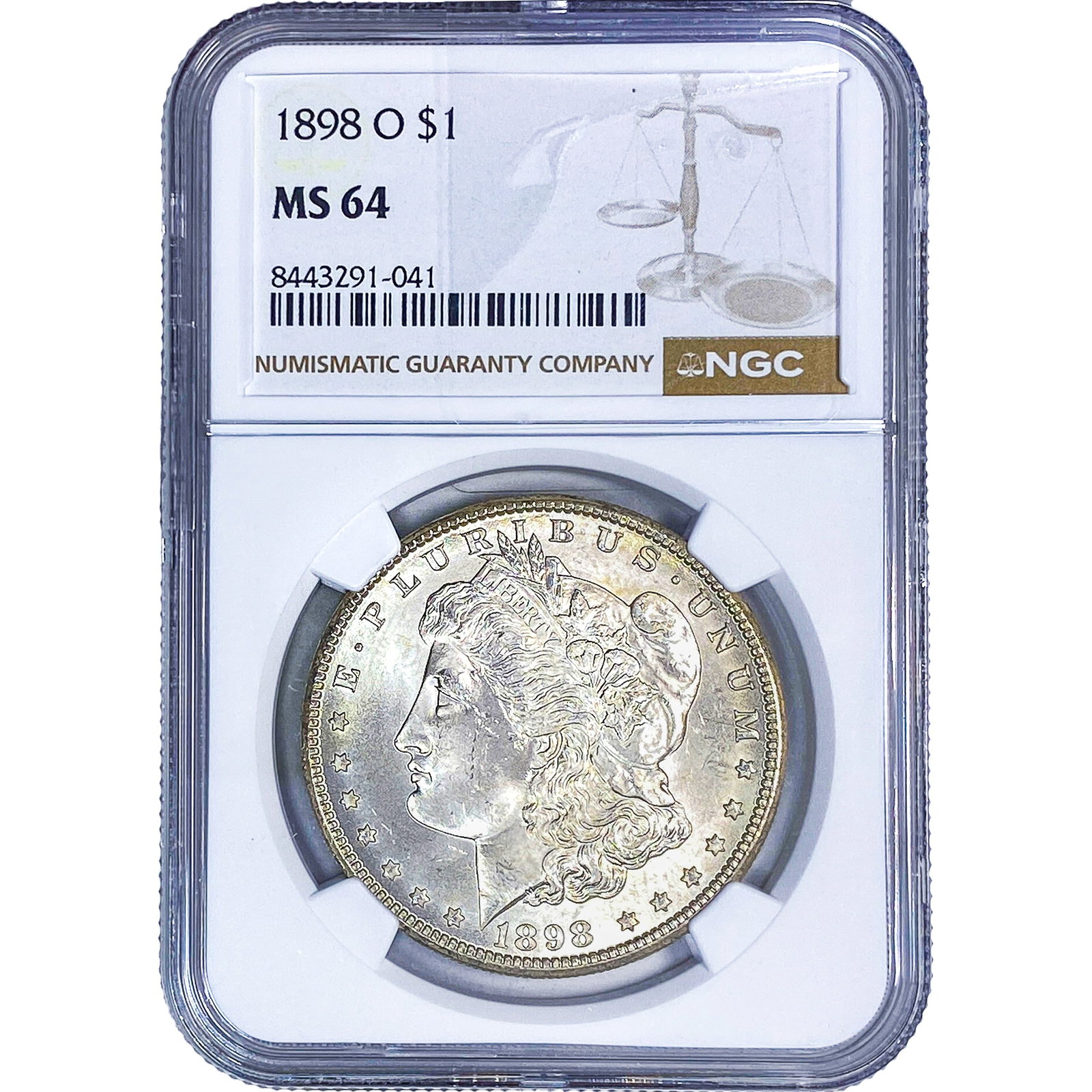 1898-O Morgan Silver Dollar NGC MS64: 1898-O Morgan Silver Dollar NGC MS64