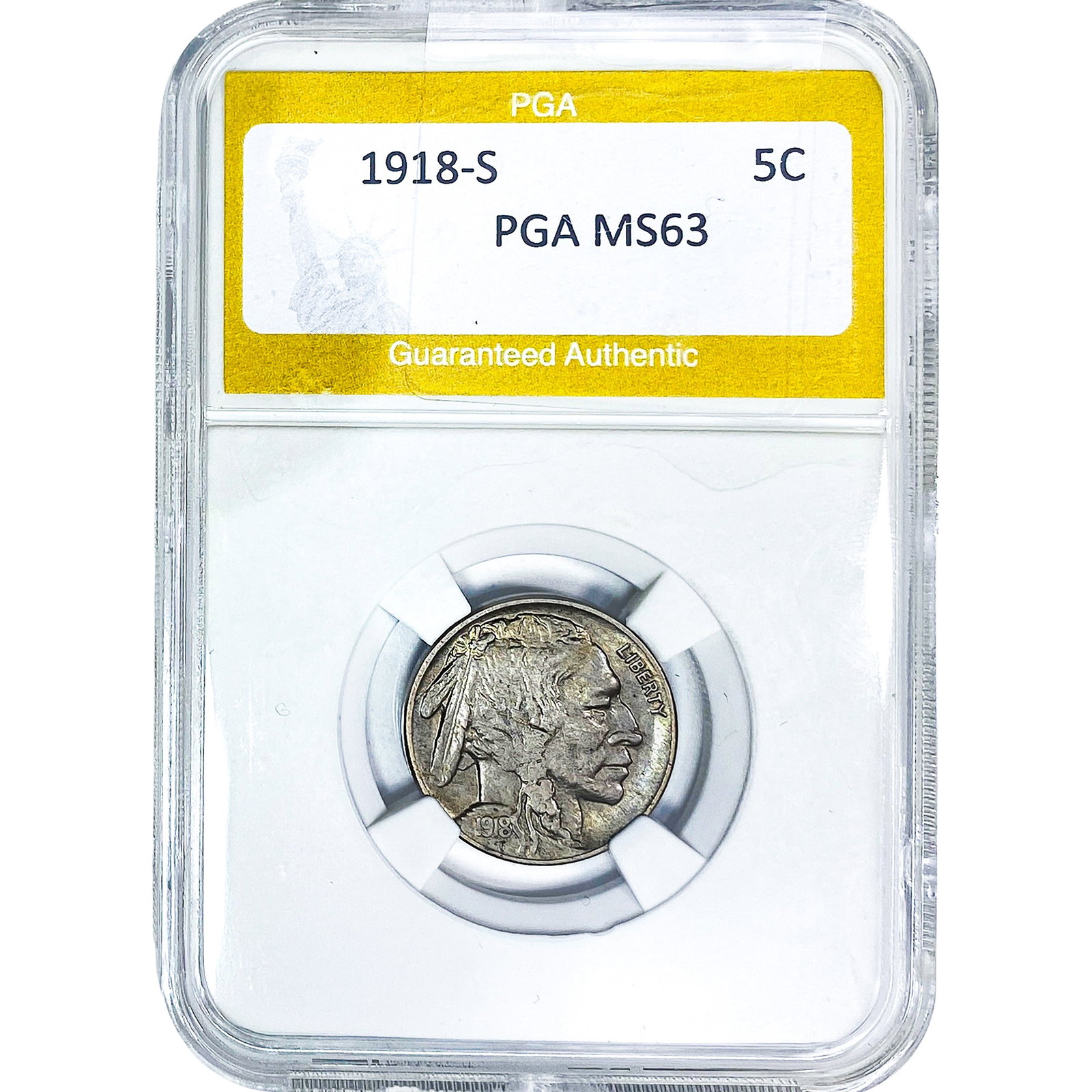 1918-S Buffalo Nickel PGA MS63 (1 of 2)