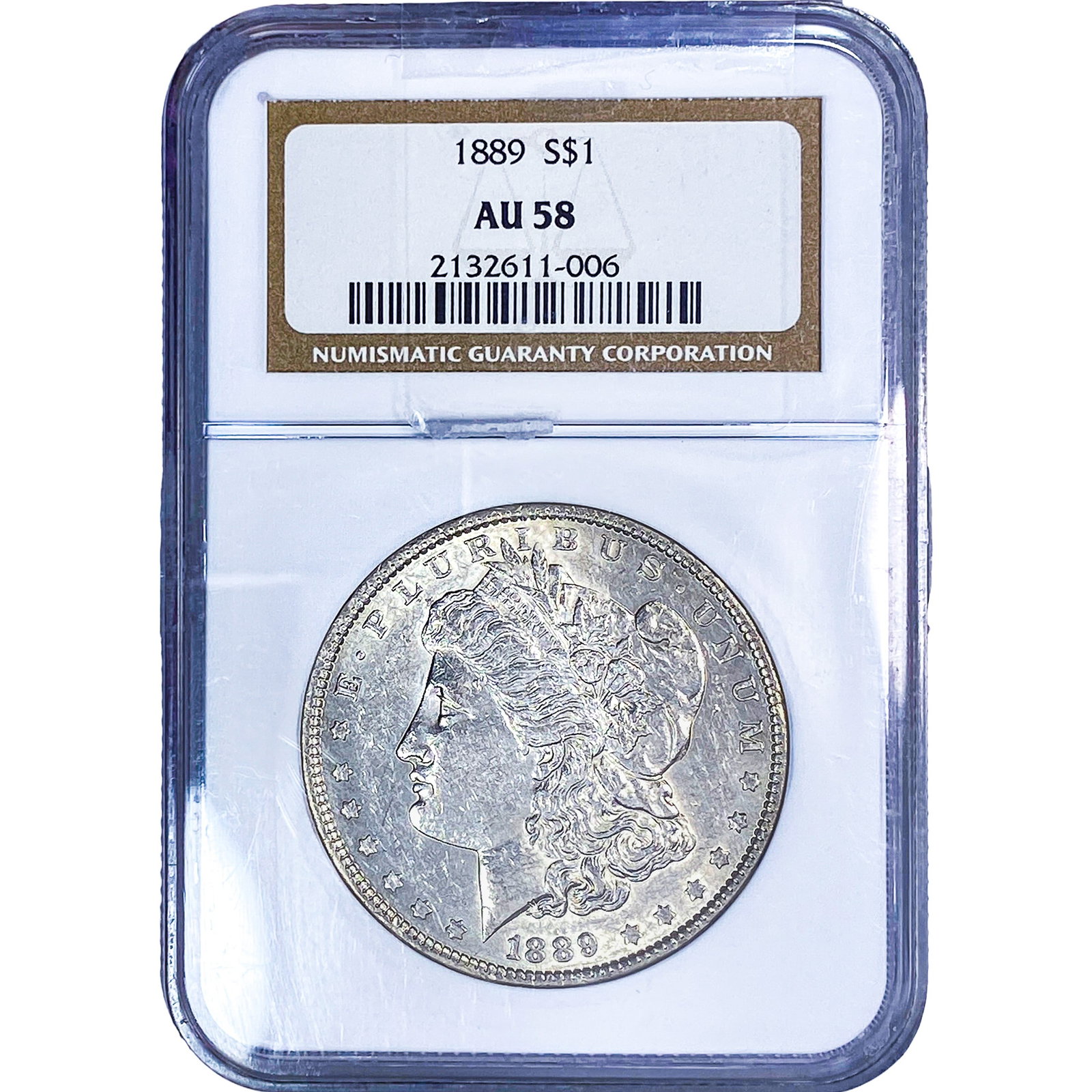 1889 Morgan Silver Dollar NGC AU58: 1889 Morgan Silver Dollar NGC AU58