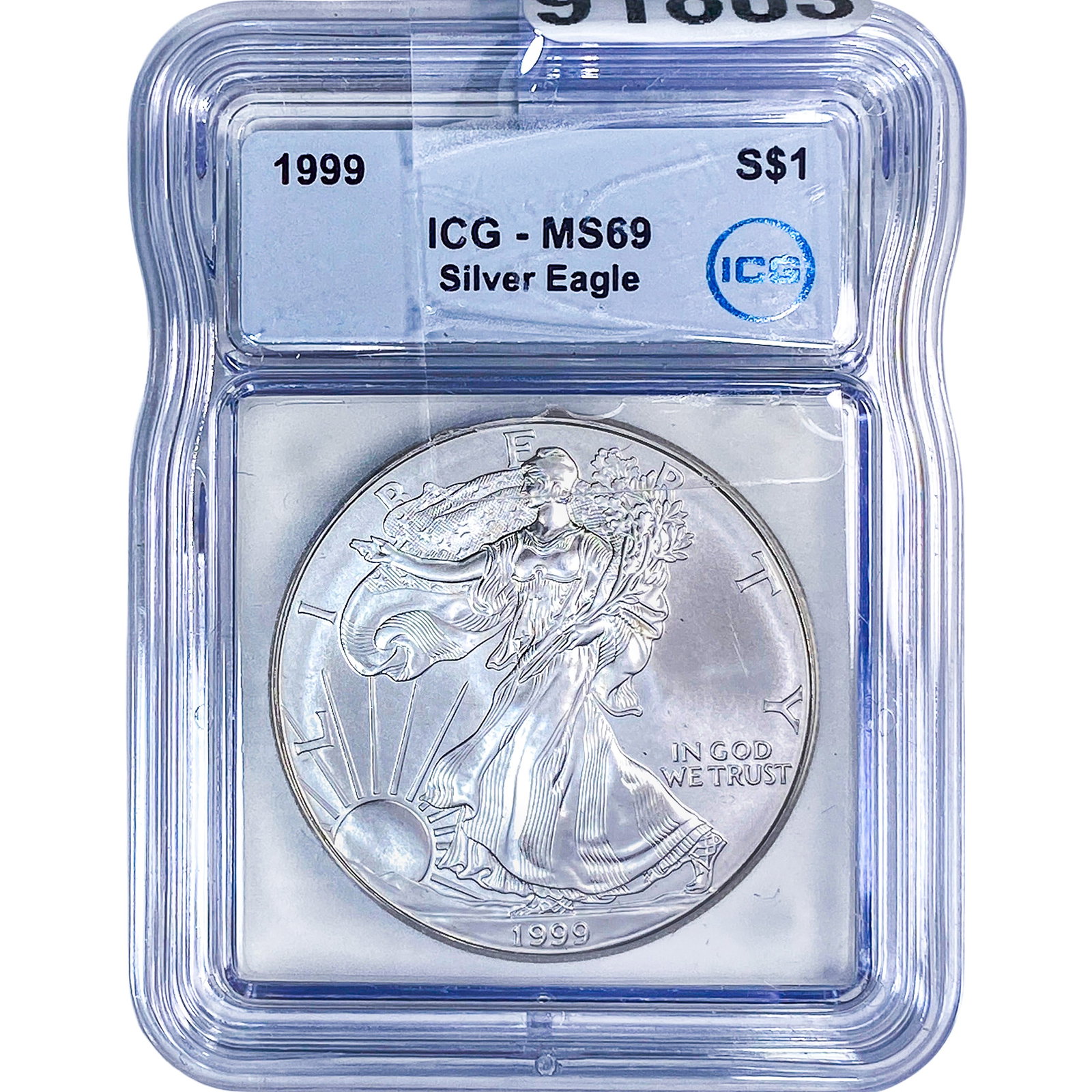 1999 Silver Eagle ICG MS69: 1999 Silver Eagle ICG MS69