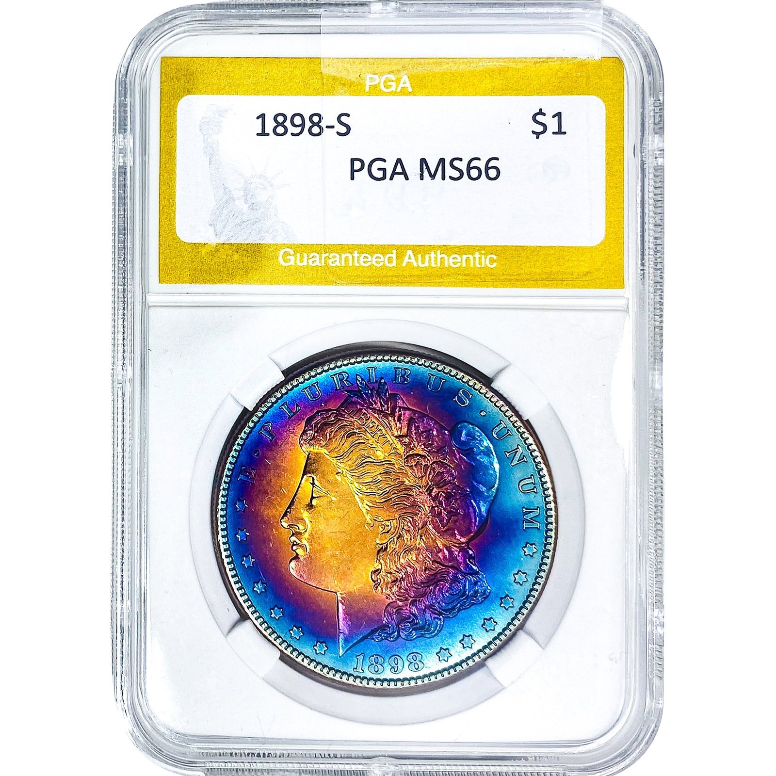 1898-S Morgan Silver Dollar PGA MS66: 1898-S Morgan Silver Dollar PGA MS66