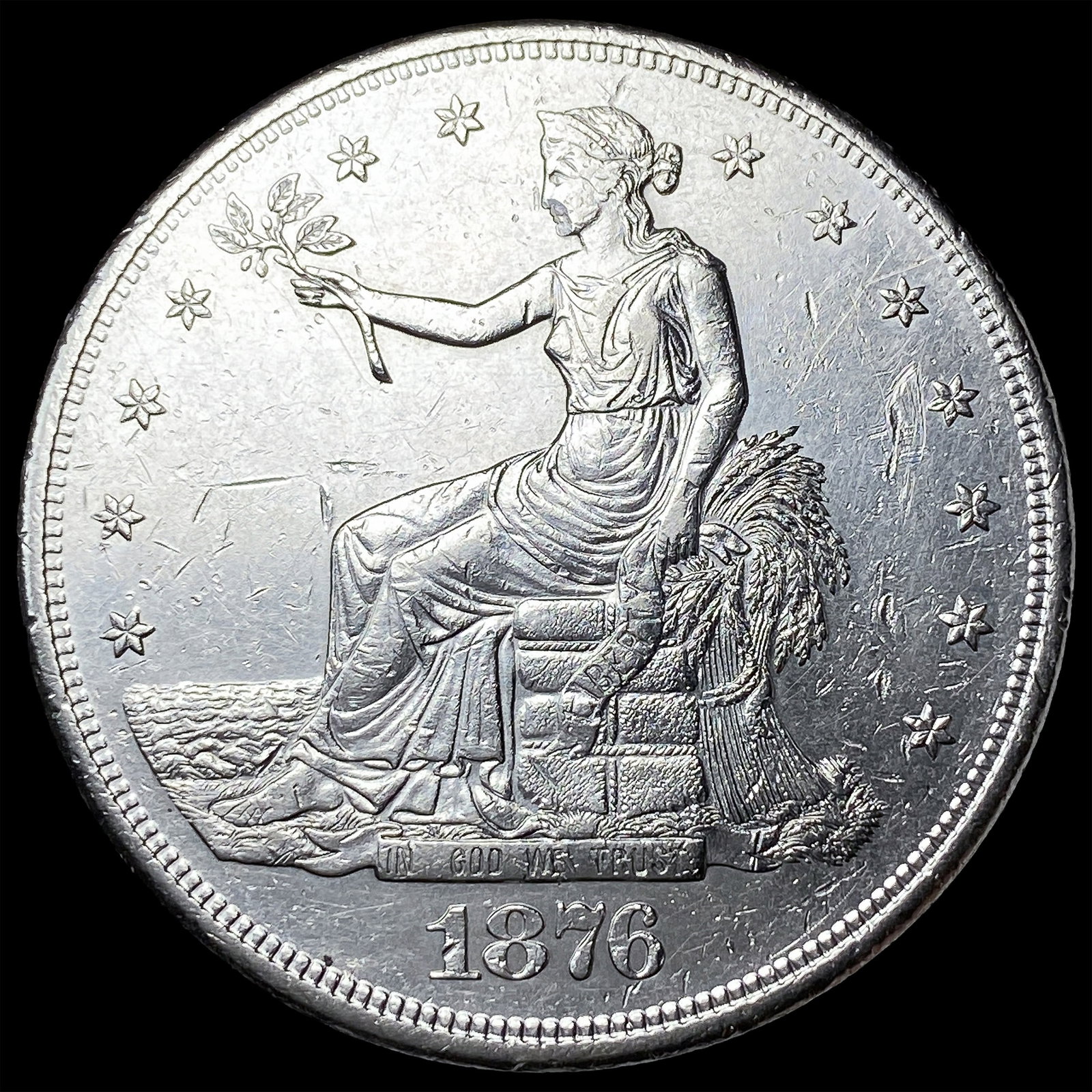 1876-S Silver Trade Dollar CLOSELY UNCIRCULATED: 1876-S Silver Trade Dollar CLOSELY UNCIRCULATED