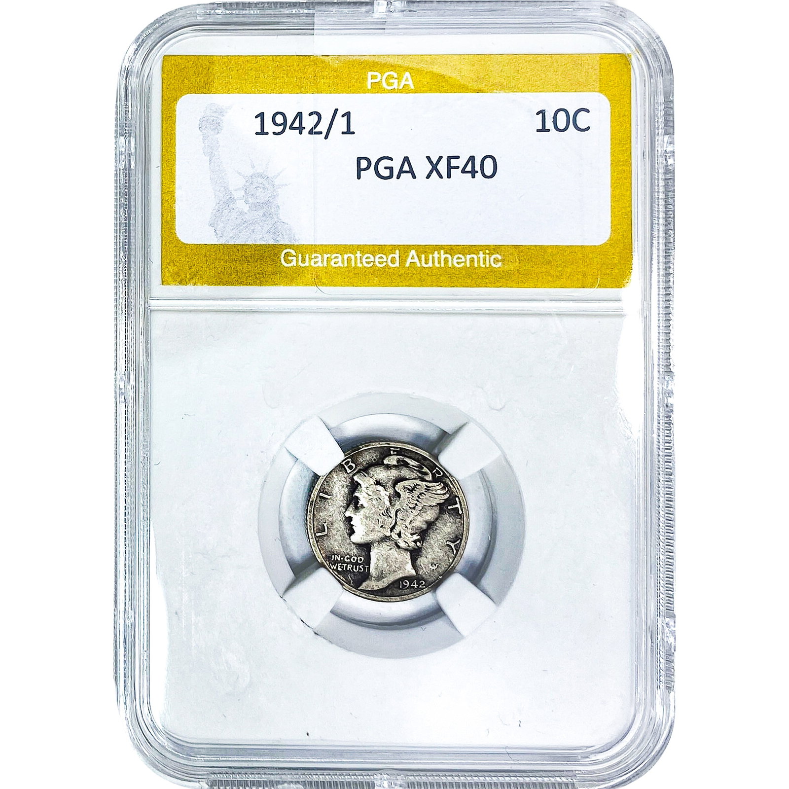 1942/1 Mercury Silver Dime PGA XF40: 1942/1 Mercury Silver Dime PGA XF40