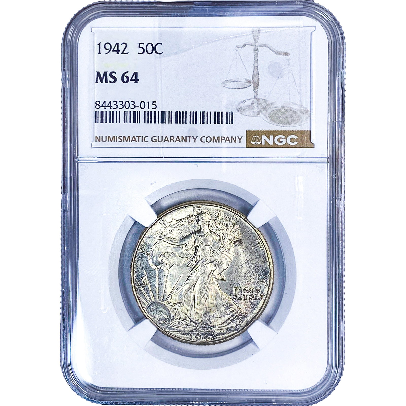 1942 Walking Liberty Half Dollar NGC MS64: 1942 Walking Liberty Half Dollar NGC MS64