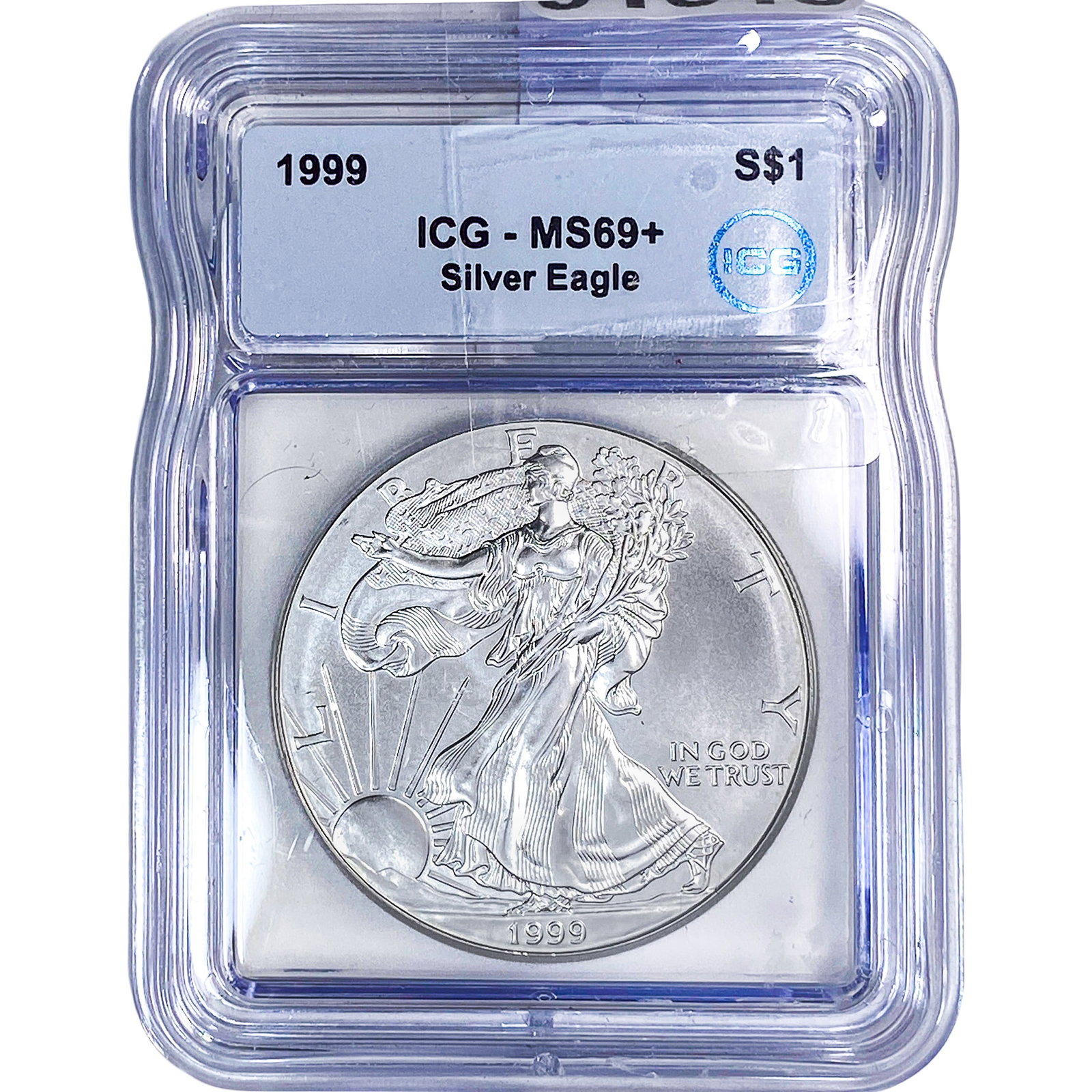 1999 Silver Eagle ICG MS69+: 1999 Silver Eagle ICG MS69+