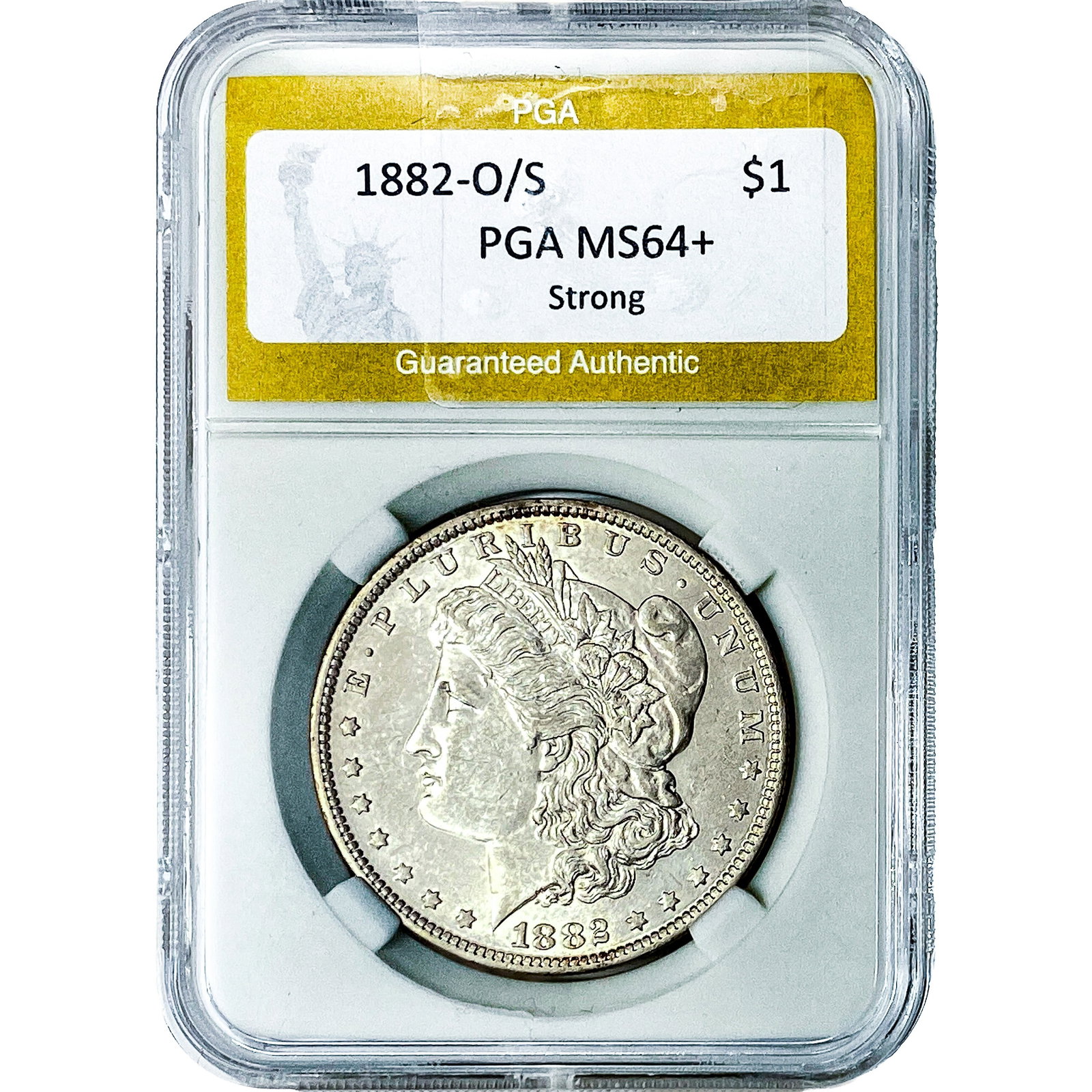 1882-O/S Morgan Silver Dollar PGA MS64+: 1882-O/S Morgan Silver Dollar PGA MS64+