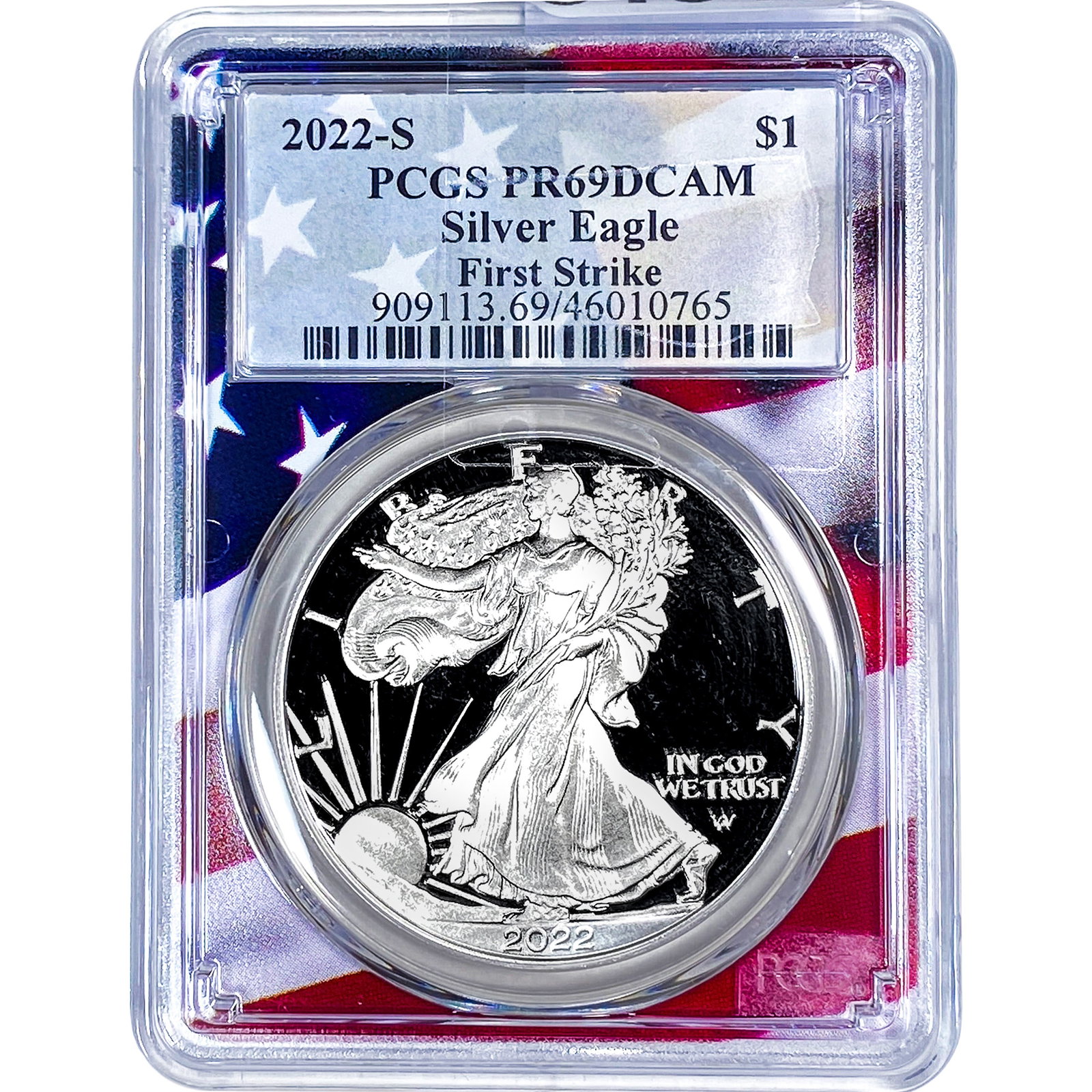 2022-S Silver Eagle PCGS PR69 DCAM: 2022-S Silver Eagle PCGS PR69 DCAM