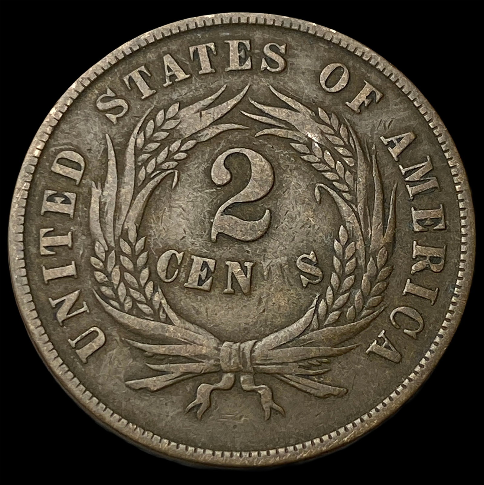 1865 Two-Cent Piece NICELY CIRCULATED - 2