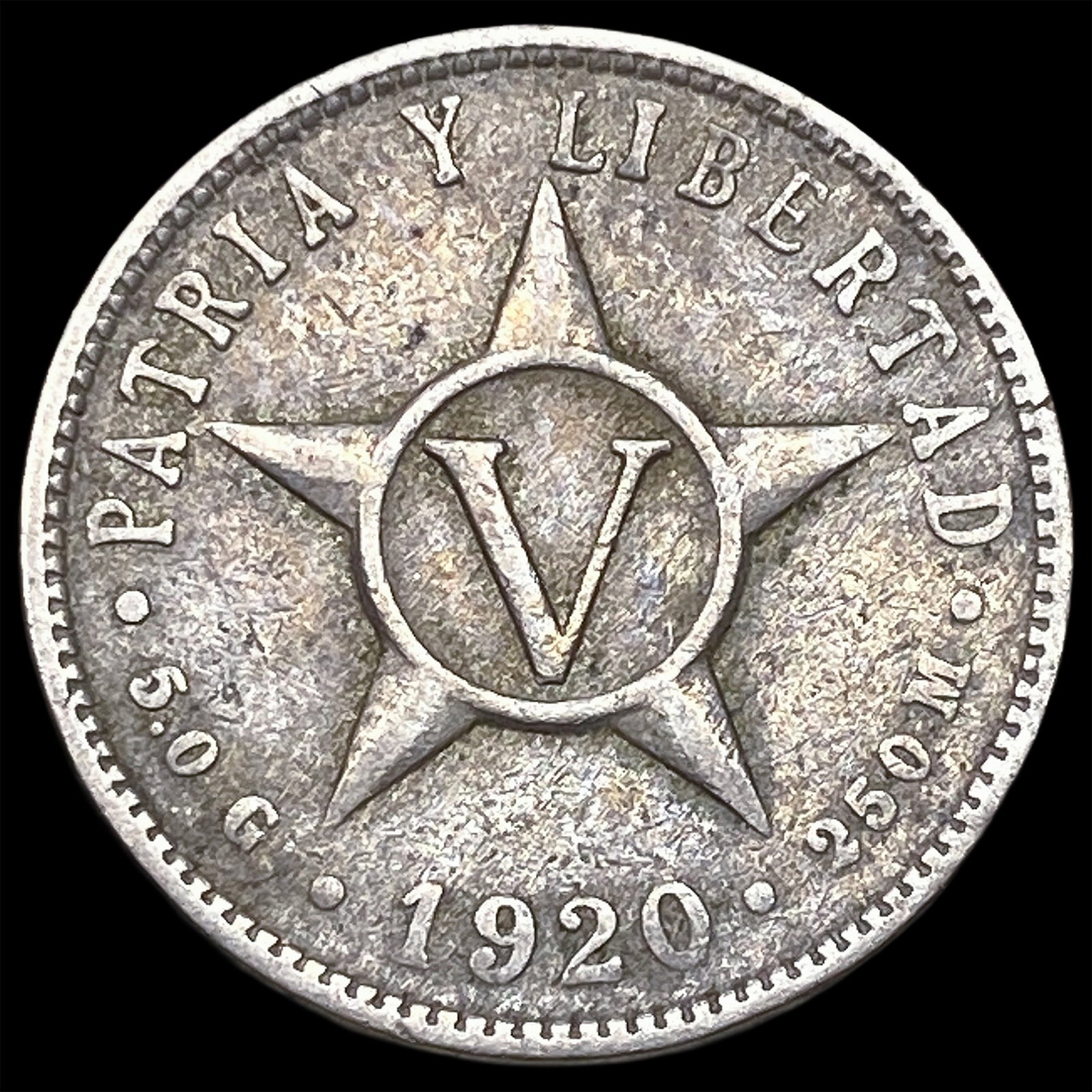 1920 Cuba Copper Nickel 5 Centavos (1 of 2)