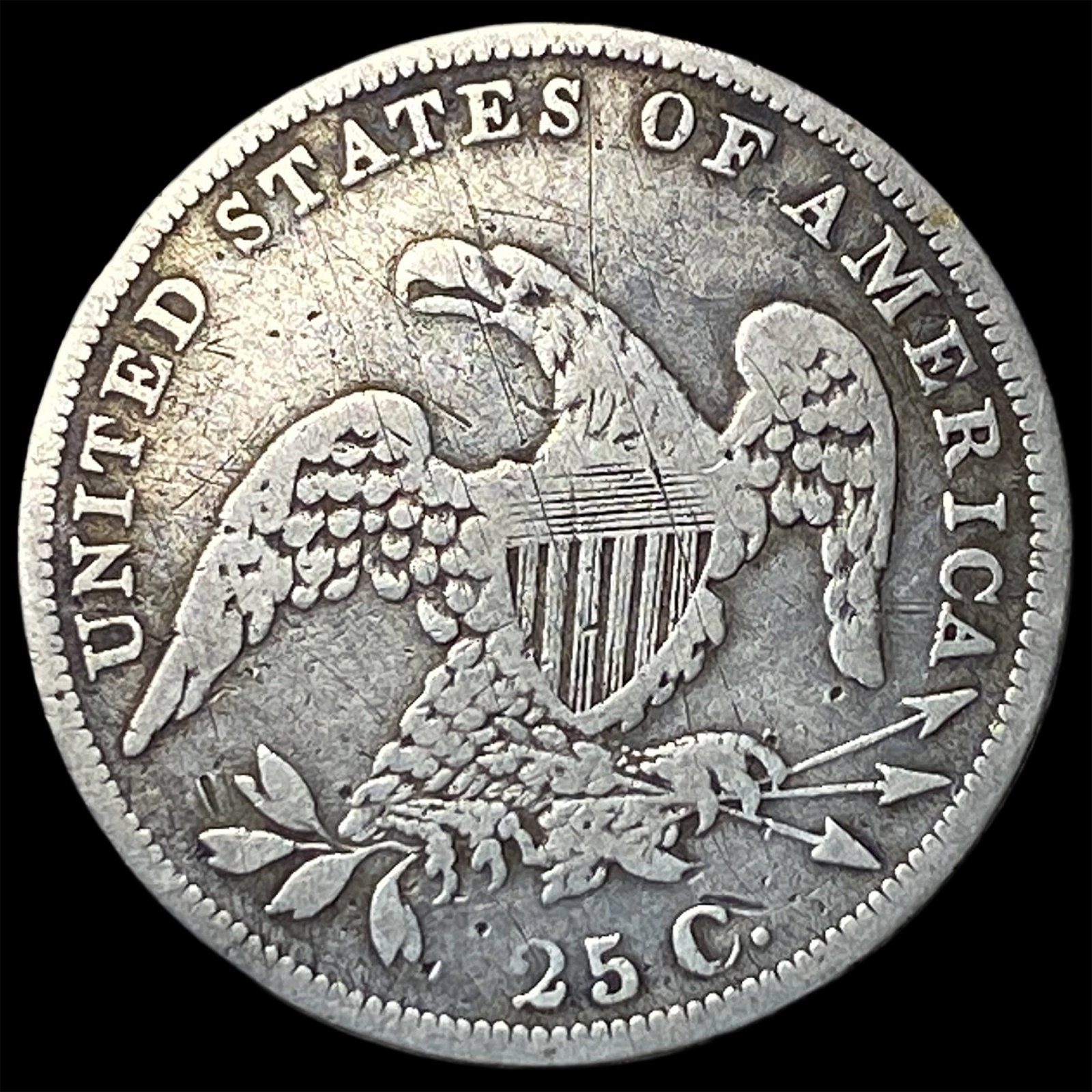 1835 Capped Bust Silver Quarter LIGHTLY CIRCULATED - 2